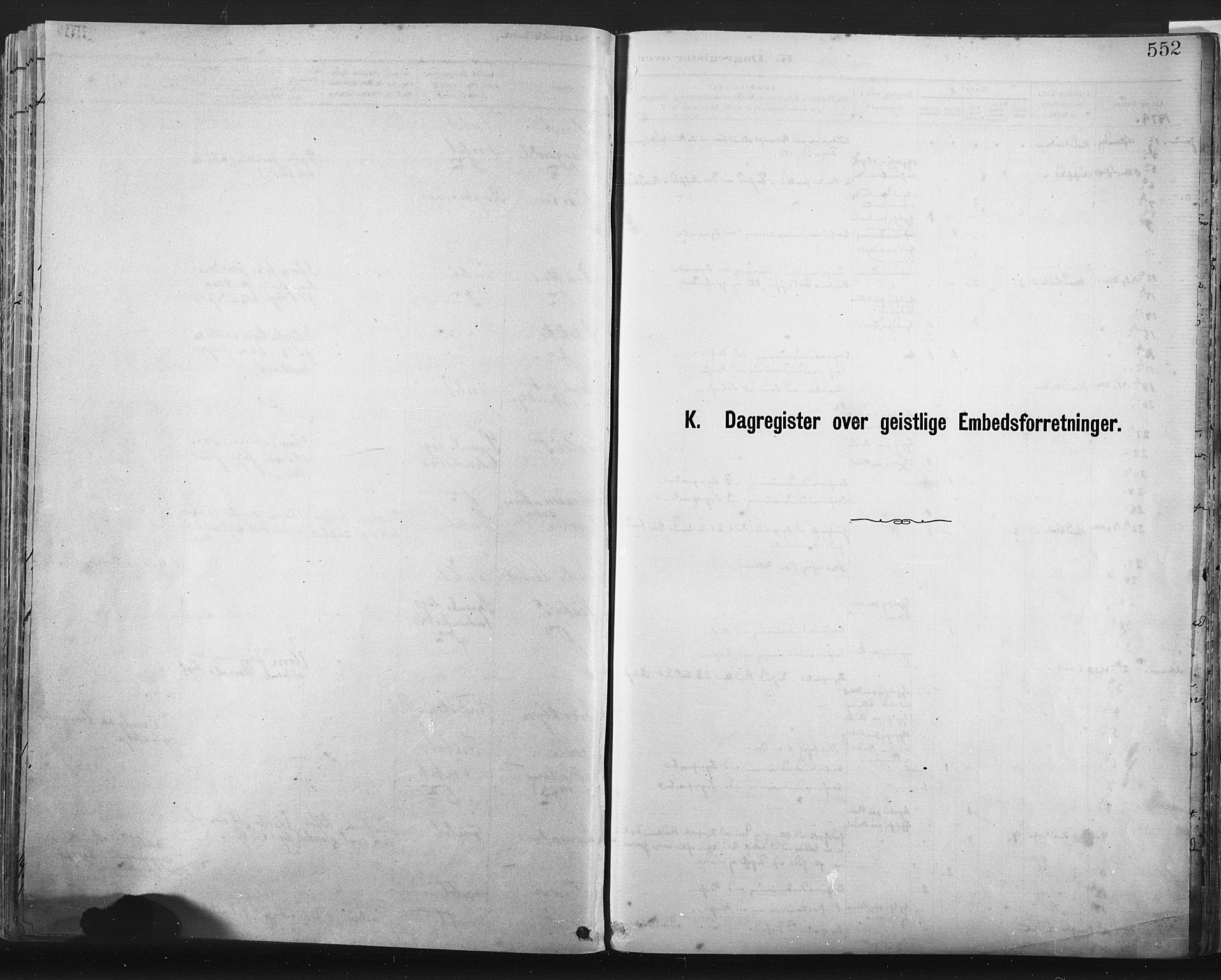 Lista sokneprestkontor, AV/SAK-1111-0027/F/Fa/L0012: Ministerialbok nr. A 12, 1879-1903, s. 552