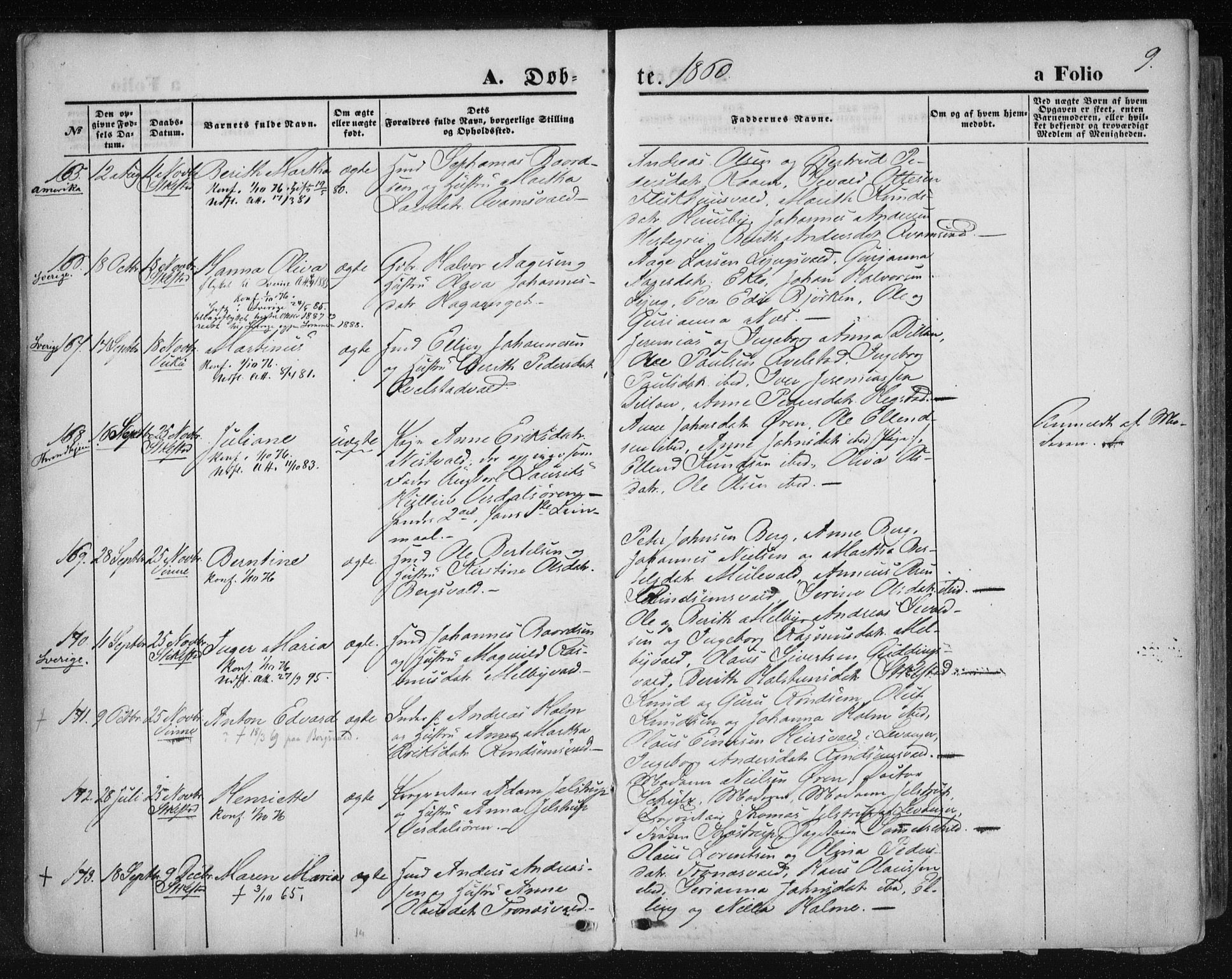 Ministerialprotokoller, klokkerbøker og fødselsregistre - Nord-Trøndelag, AV/SAT-A-1458/723/L0241: Ministerialbok nr. 723A10, 1860-1869, s. 9