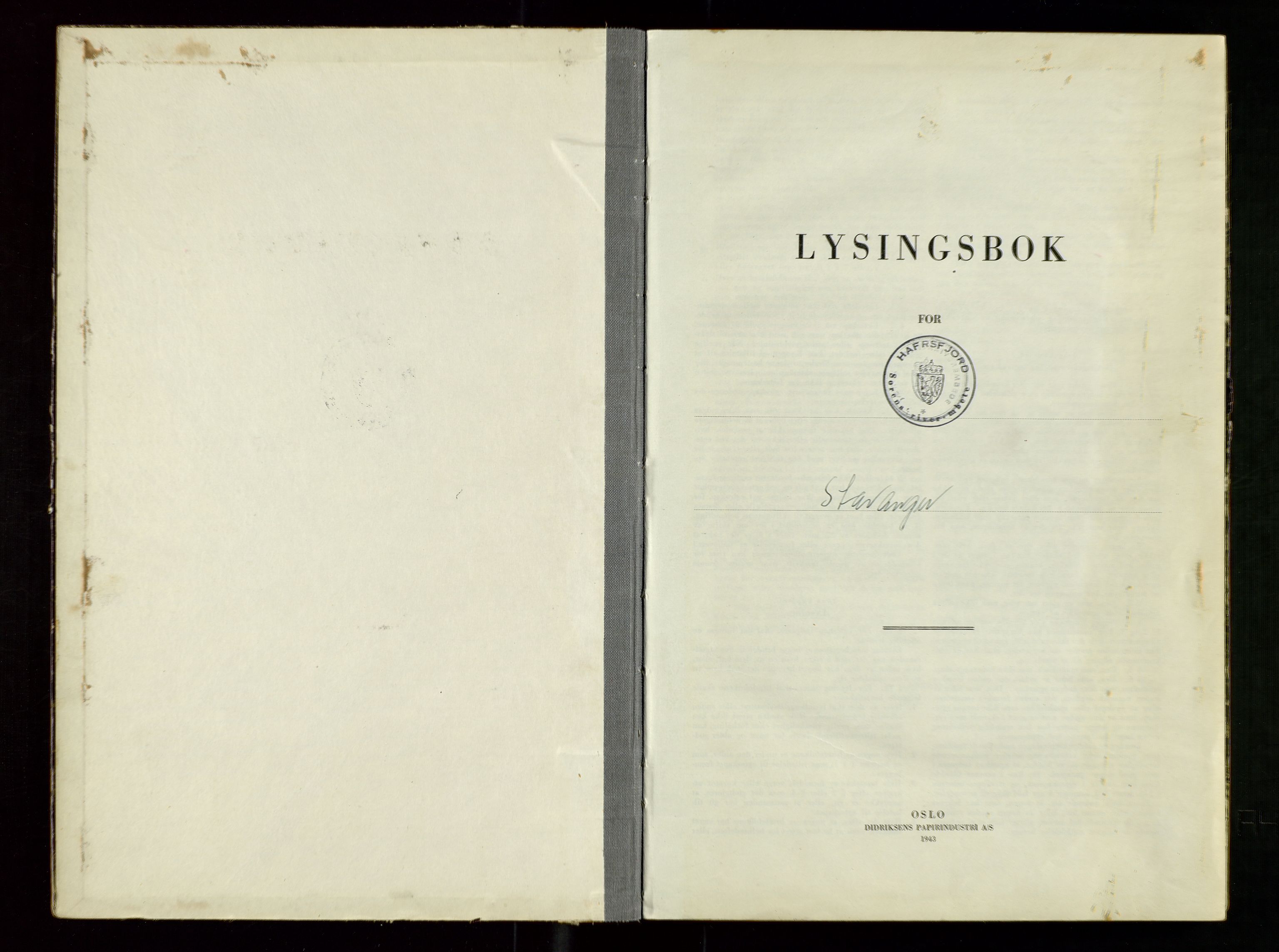Hafrsfjord sorenskriveri, SAST/A-100313/I/Ib/L0001: LYSINGSPROTOKOLL, 1951-1967
