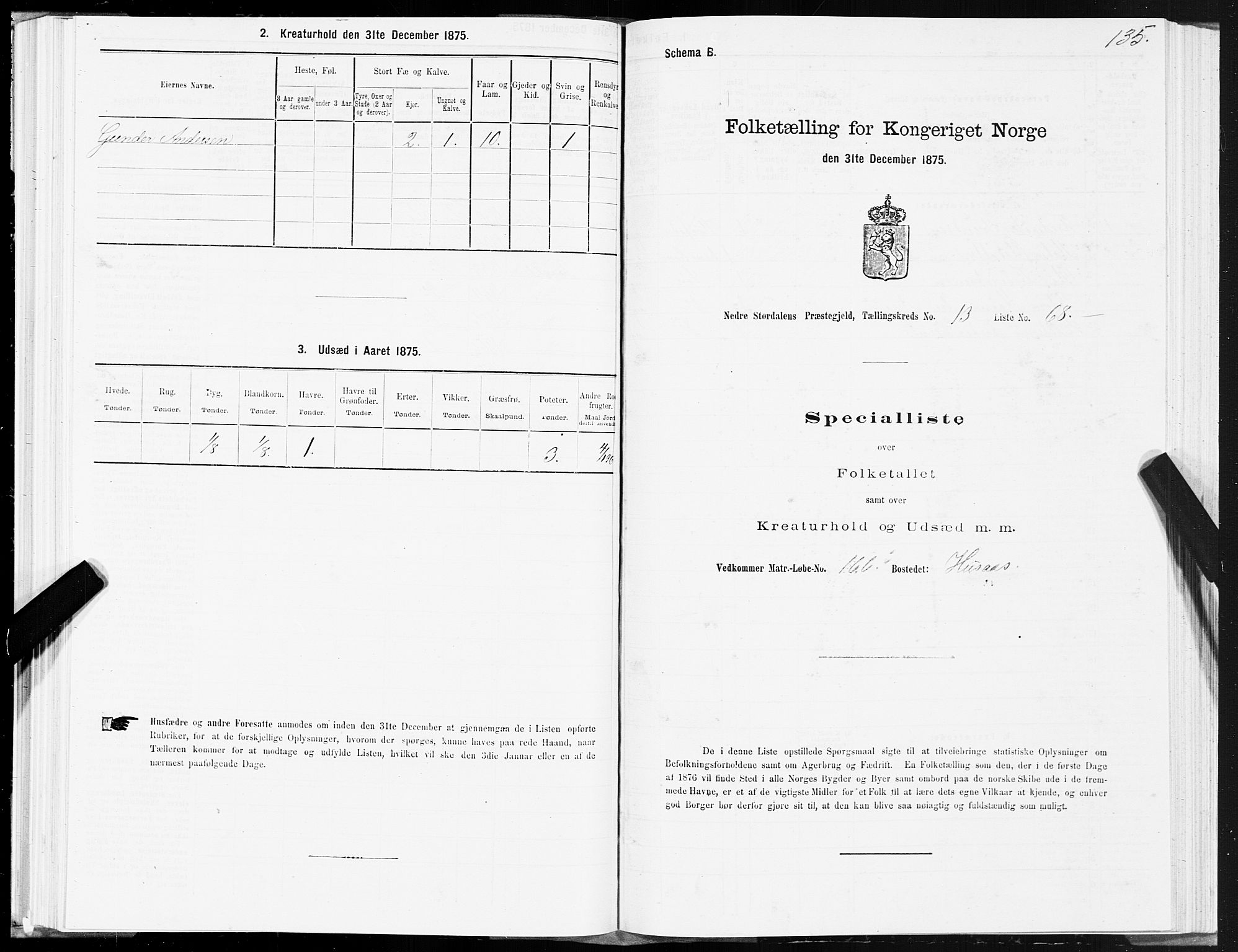 SAT, Folketelling 1875 for 1714P Nedre Stjørdal prestegjeld, 1875, s. 7135