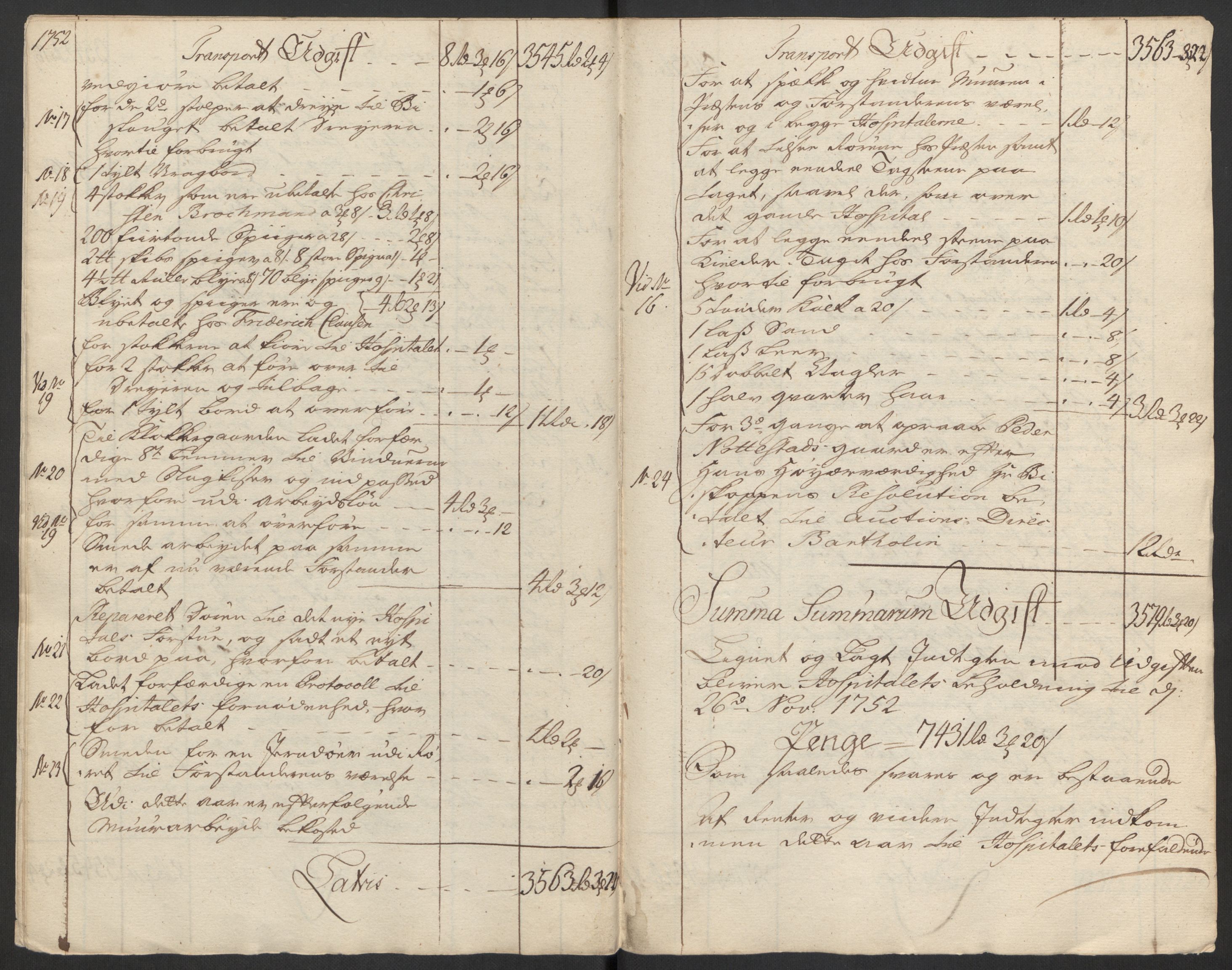 Oslo stiftsdireksjon, AV/SAO-A-11085/K/Kb/L0001/0002: Oslo Hospital / Regnskap, 1630-1758, s. 412