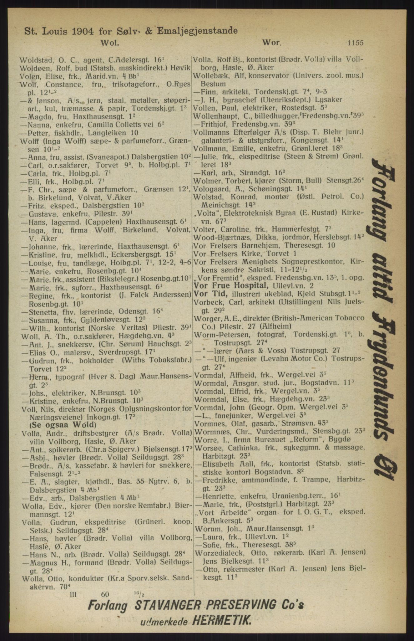 Kristiania/Oslo adressebok, PUBL/-, 1914, s. 1155