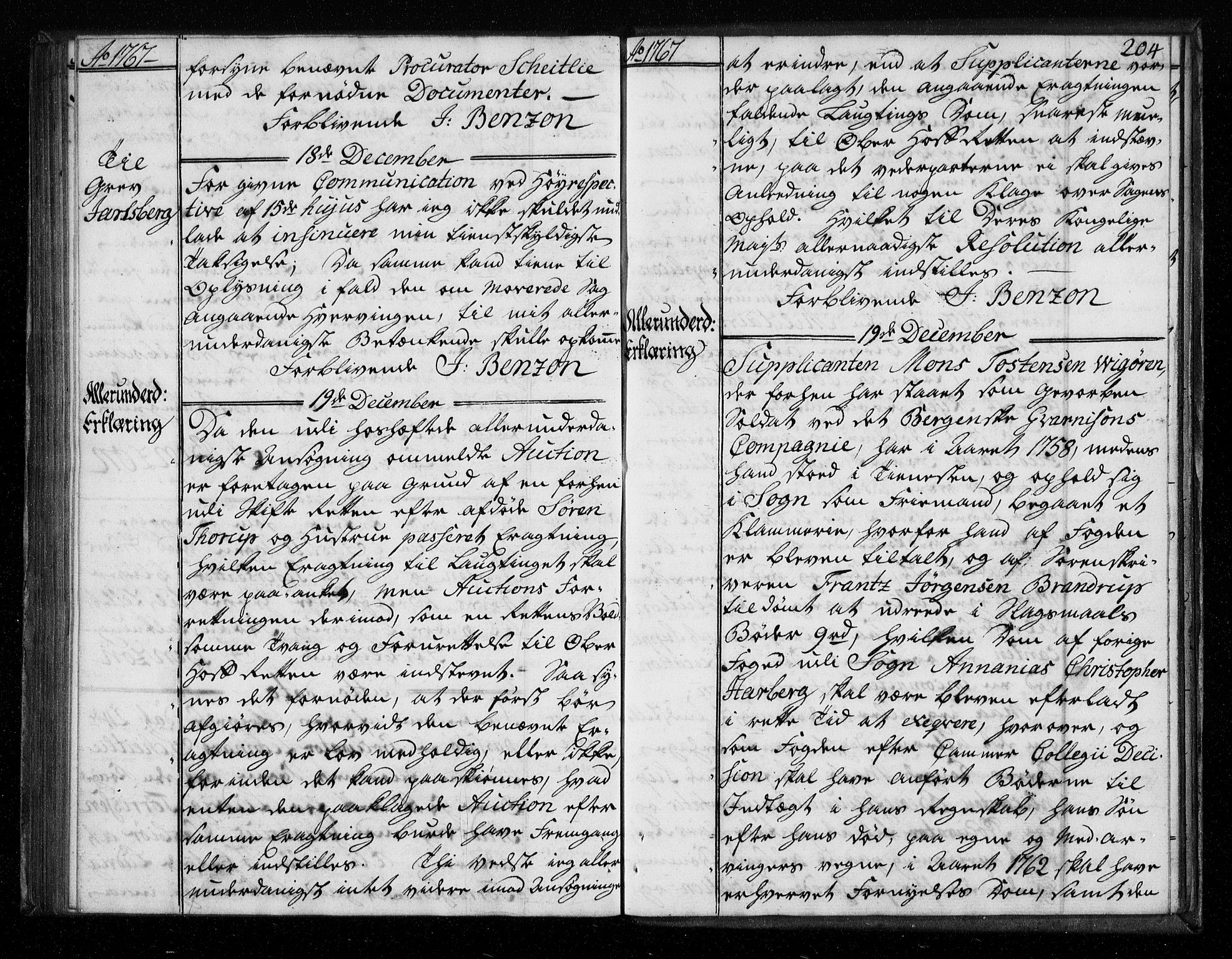 Stattholderembetet 1572-1771, AV/RA-EA-2870/Bf/L0006: Stattholderprotokoll (allmenn kopibok), 1767-1768, s. 203b-204a