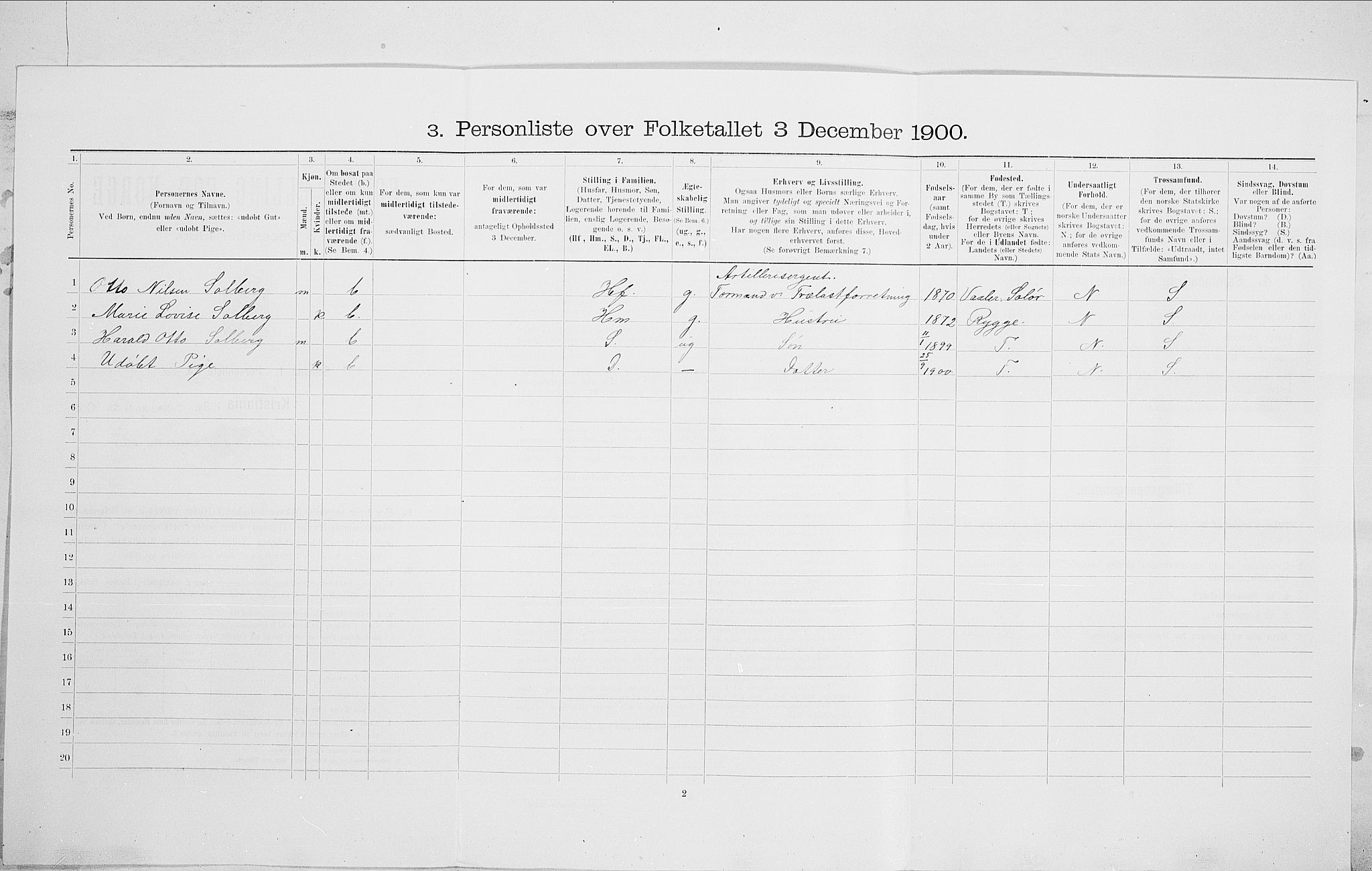 SAO, Folketelling 1900 for 0301 Kristiania kjøpstad, 1900, s. 74343