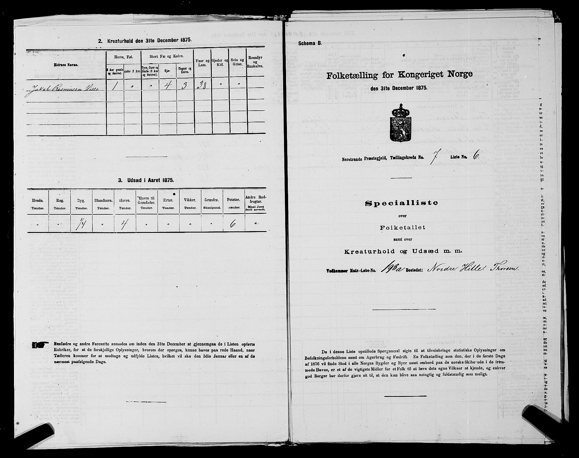 SAST, Folketelling 1875 for 1139P Nedstrand prestegjeld, 1875, s. 789