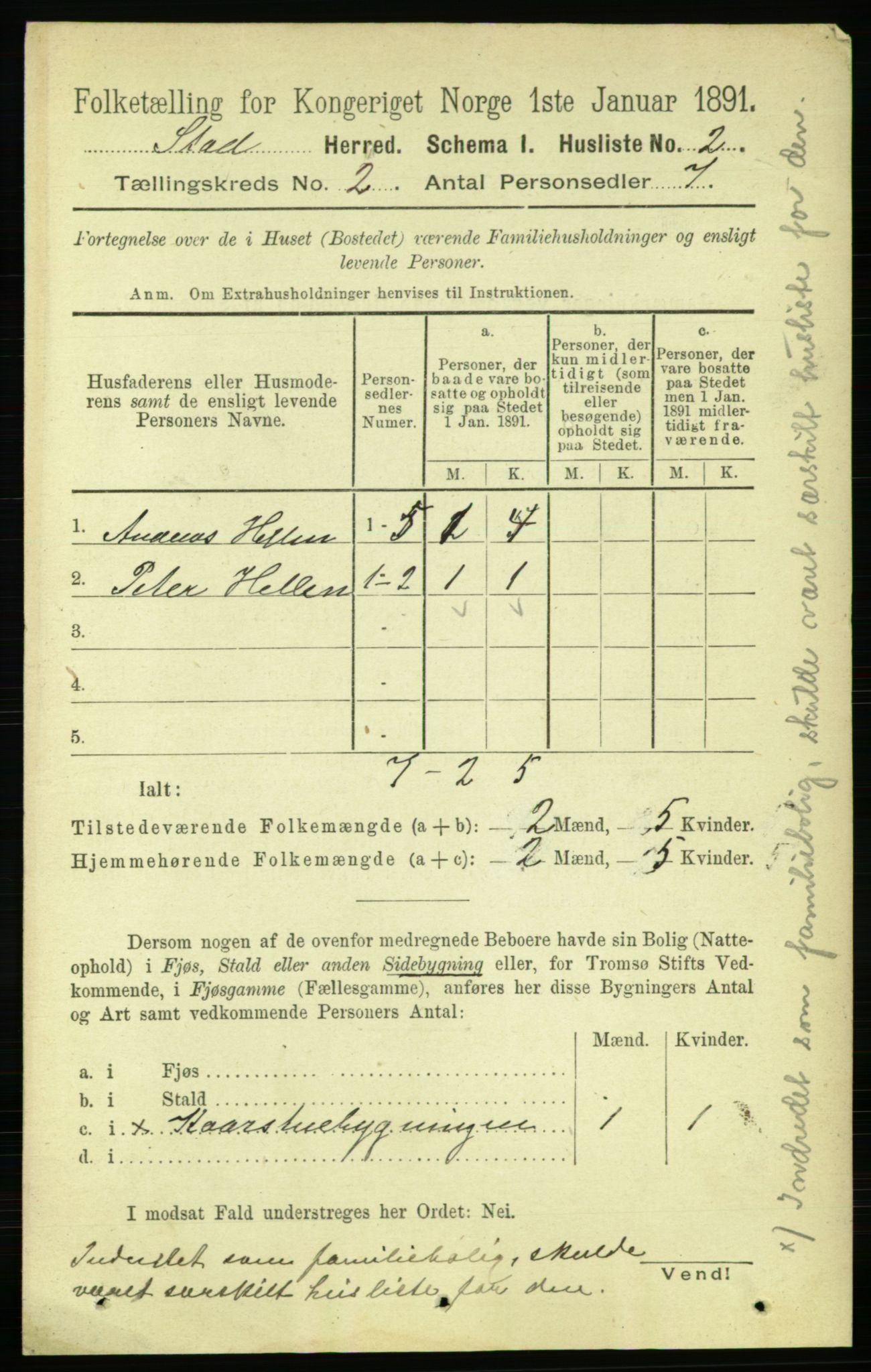 RA, Folketelling 1891 for 1734 Stod herred, 1891, s. 597