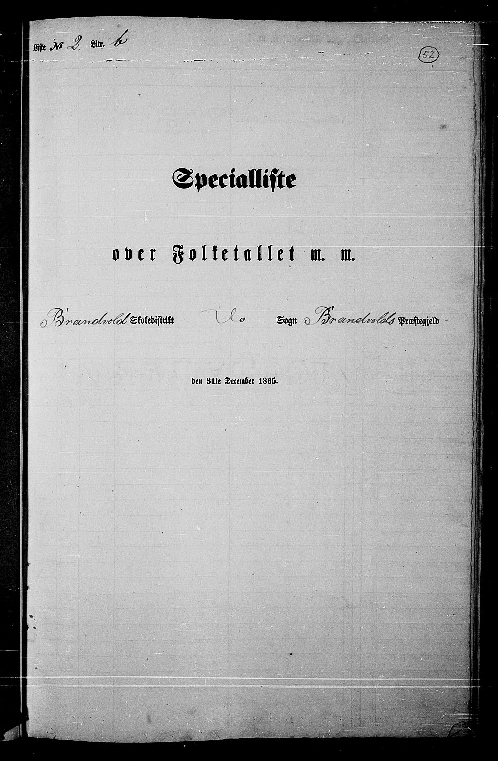 RA, Folketelling 1865 for 0422P Brandval prestegjeld, 1865, s. 49