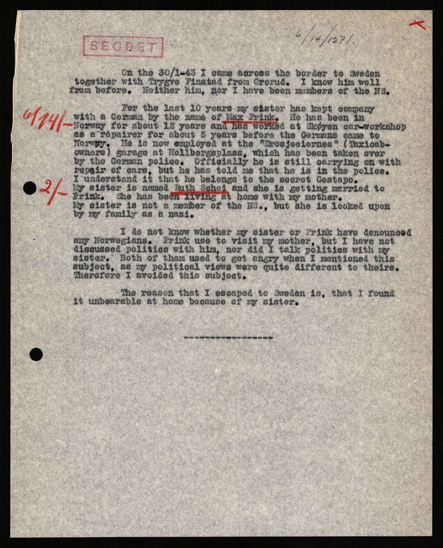 Forsvaret, Forsvarets overkommando II, AV/RA-RAFA-3915/D/Db/L0026: CI Questionaires. Tyske okkupasjonsstyrker i Norge. Tyskere., 1945-1946, s. 364