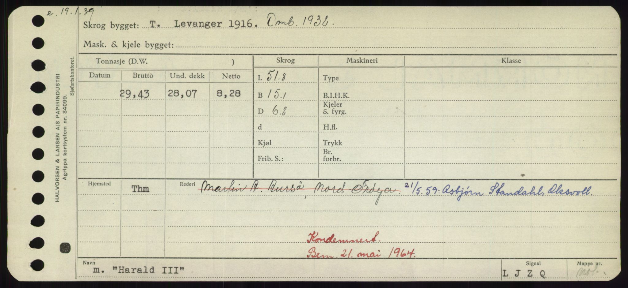 Sjøfartsdirektoratet med forløpere, Skipsmålingen, RA/S-1627/H/Hd/L0014: Fartøy, H-Havl, s. 279