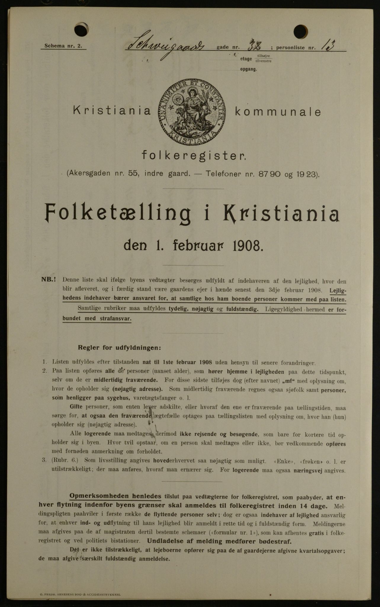 OBA, Kommunal folketelling 1.2.1908 for Kristiania kjøpstad, 1908, s. 81777