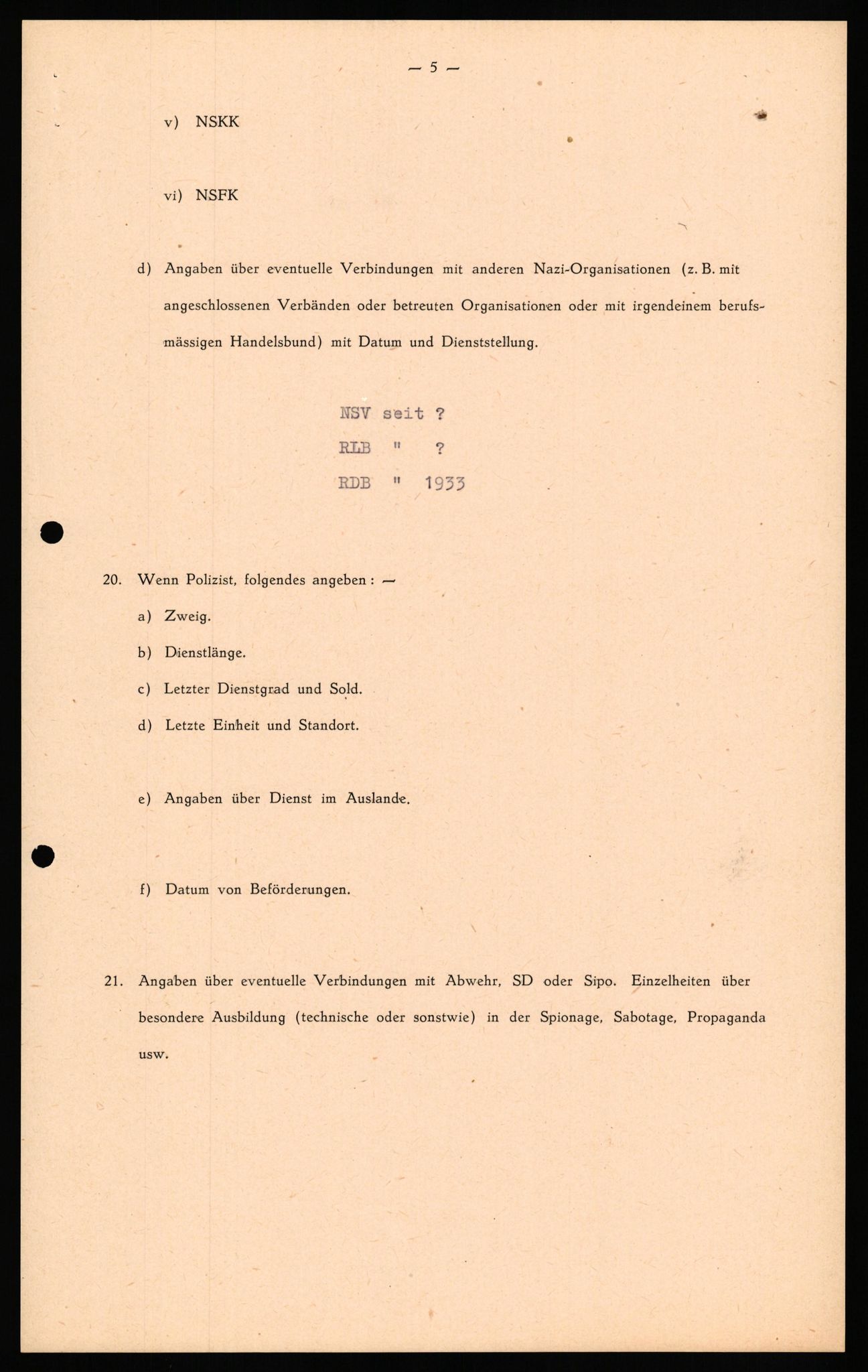 Forsvaret, Forsvarets overkommando II, AV/RA-RAFA-3915/D/Db/L0036: CI Questionaires. Tyske okkupasjonsstyrker i Norge. Tyskere., 1945-1946, s. 308