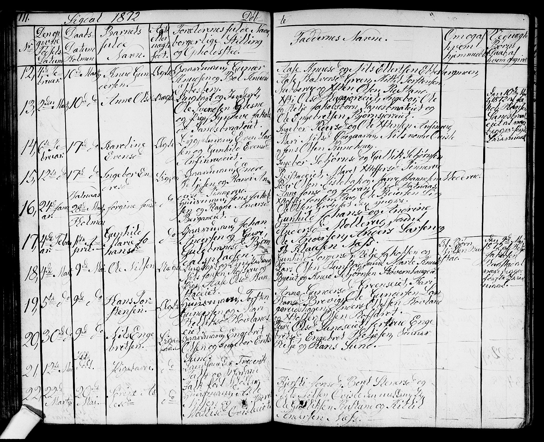 Sigdal kirkebøker, AV/SAKO-A-245/G/Ga/L0003: Klokkerbok nr. I 3, 1857-1878, s. 111