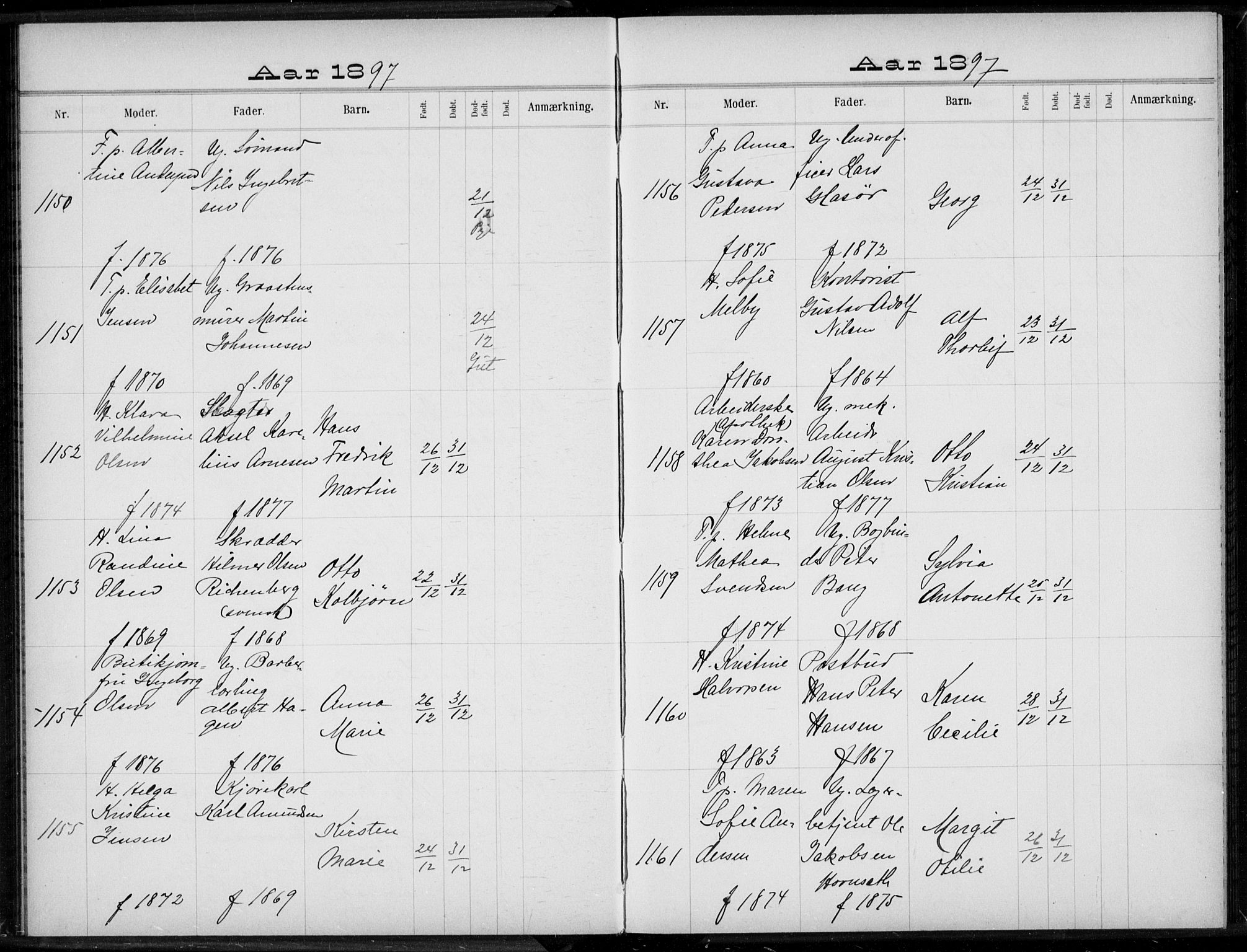 Rikshospitalet prestekontor Kirkebøker, AV/SAO-A-10309b/K/L0004/0003: Dåpsbok nr. 4.3, 1897-1899