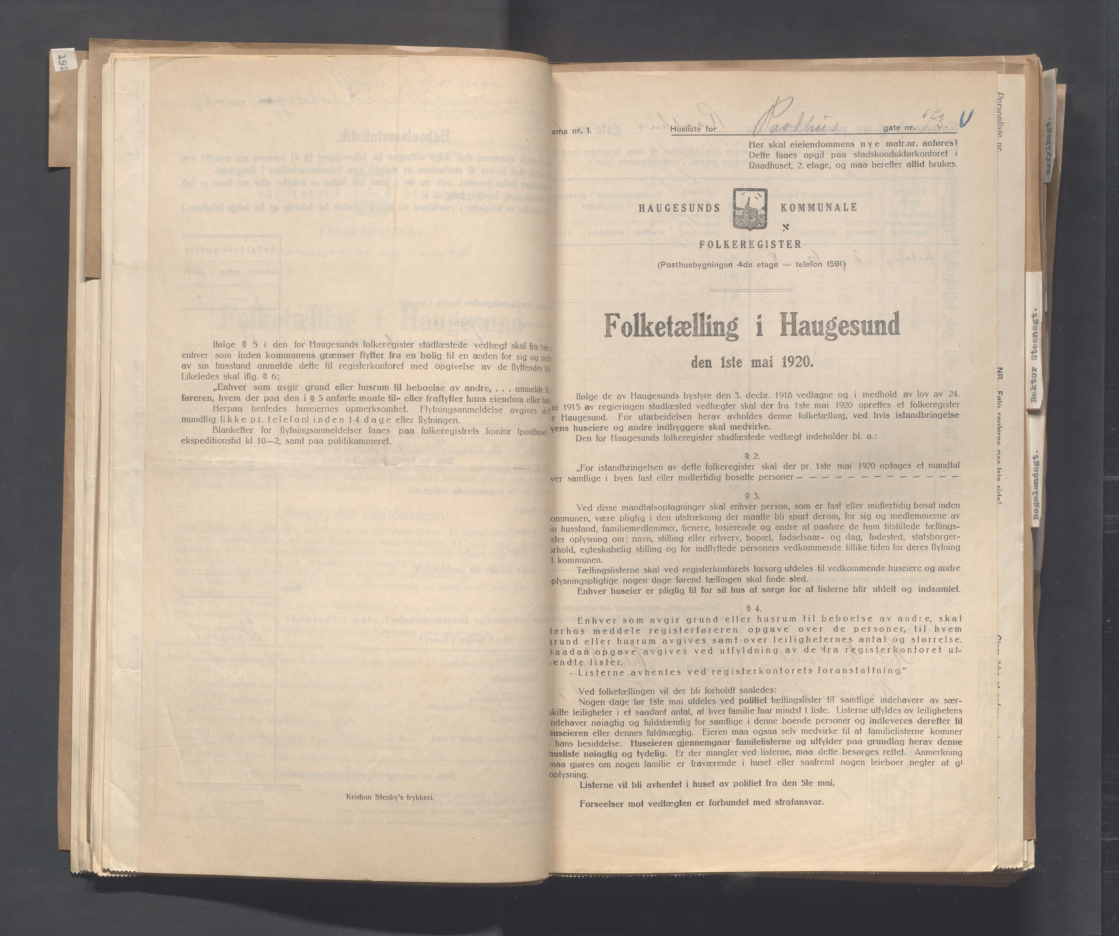 IKAR, Kommunal folketelling 1.5.1920 for Haugesund, 1920, s. 3074