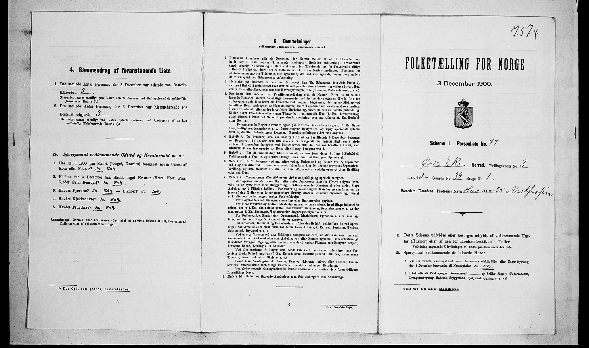 RA, Folketelling 1900 for 0624 Øvre Eiker herred, 1900, s. 201