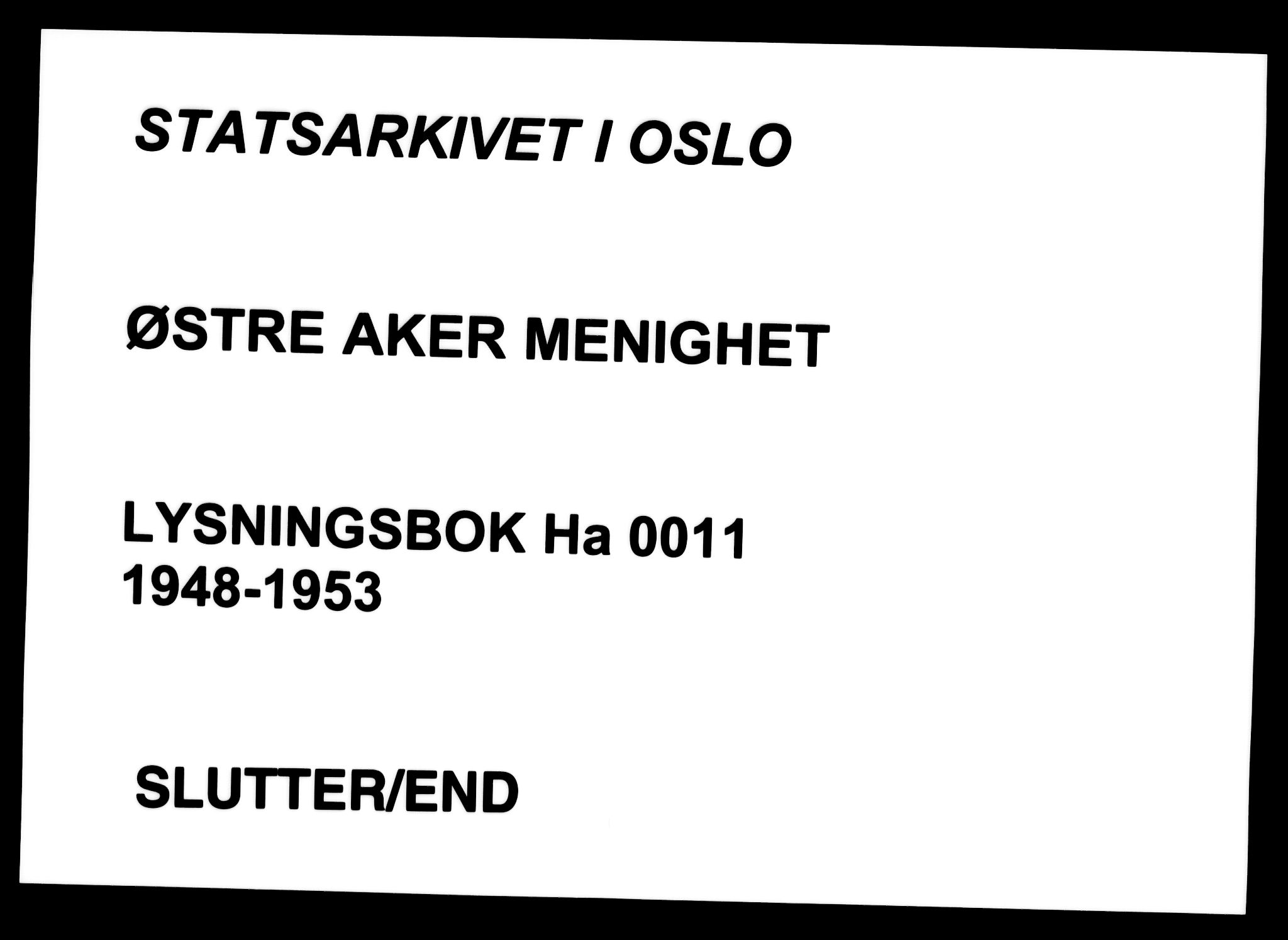 Østre Aker prestekontor Kirkebøker, SAO/A-10840/H/Ha/L0011: Lysningsprotokoll nr. I 11, 1948-1953