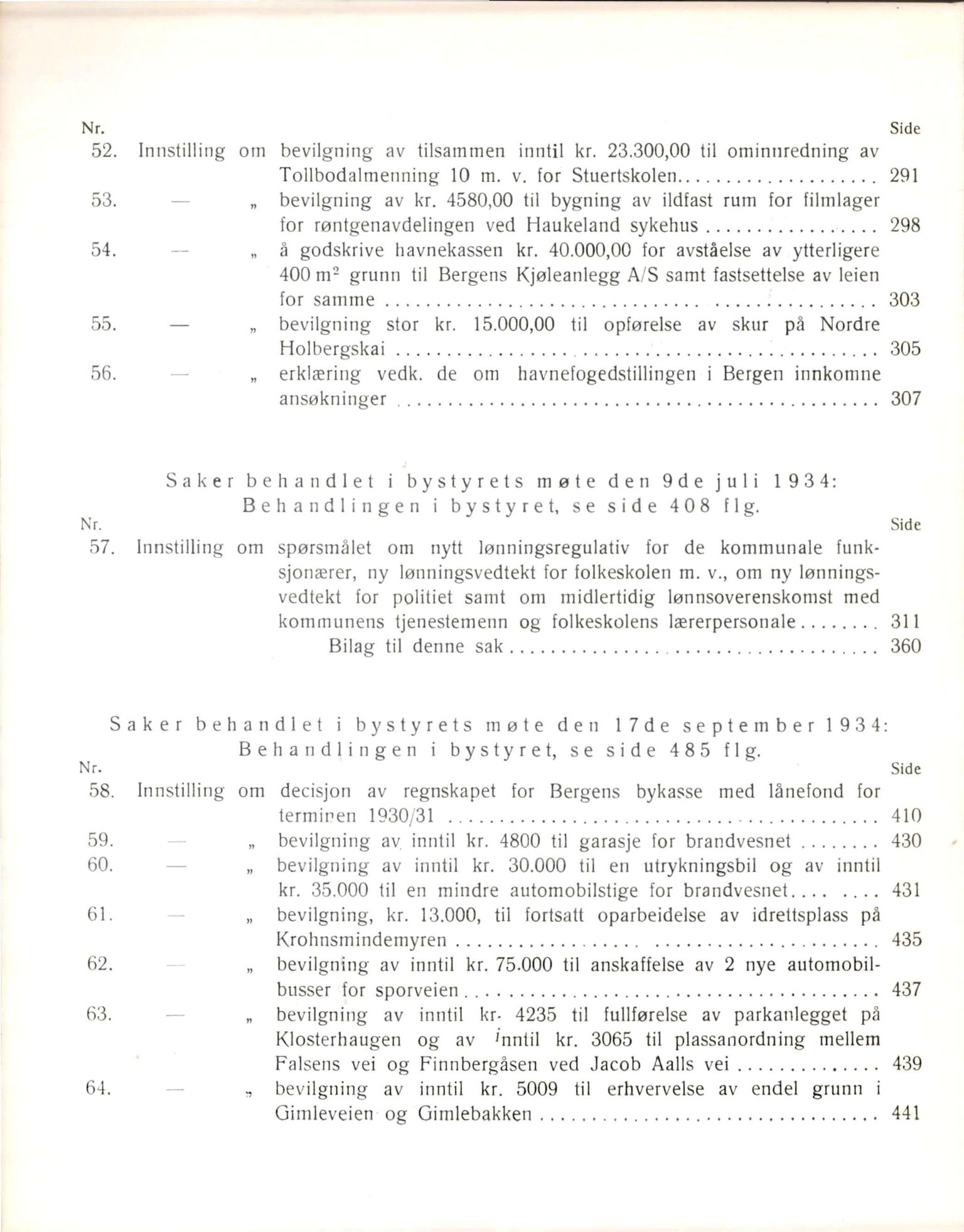 Bergen kommune. Formannskapet, BBA/A-0003/Ad/L0128: Bergens Kommuneforhandlinger, bind I, 1934