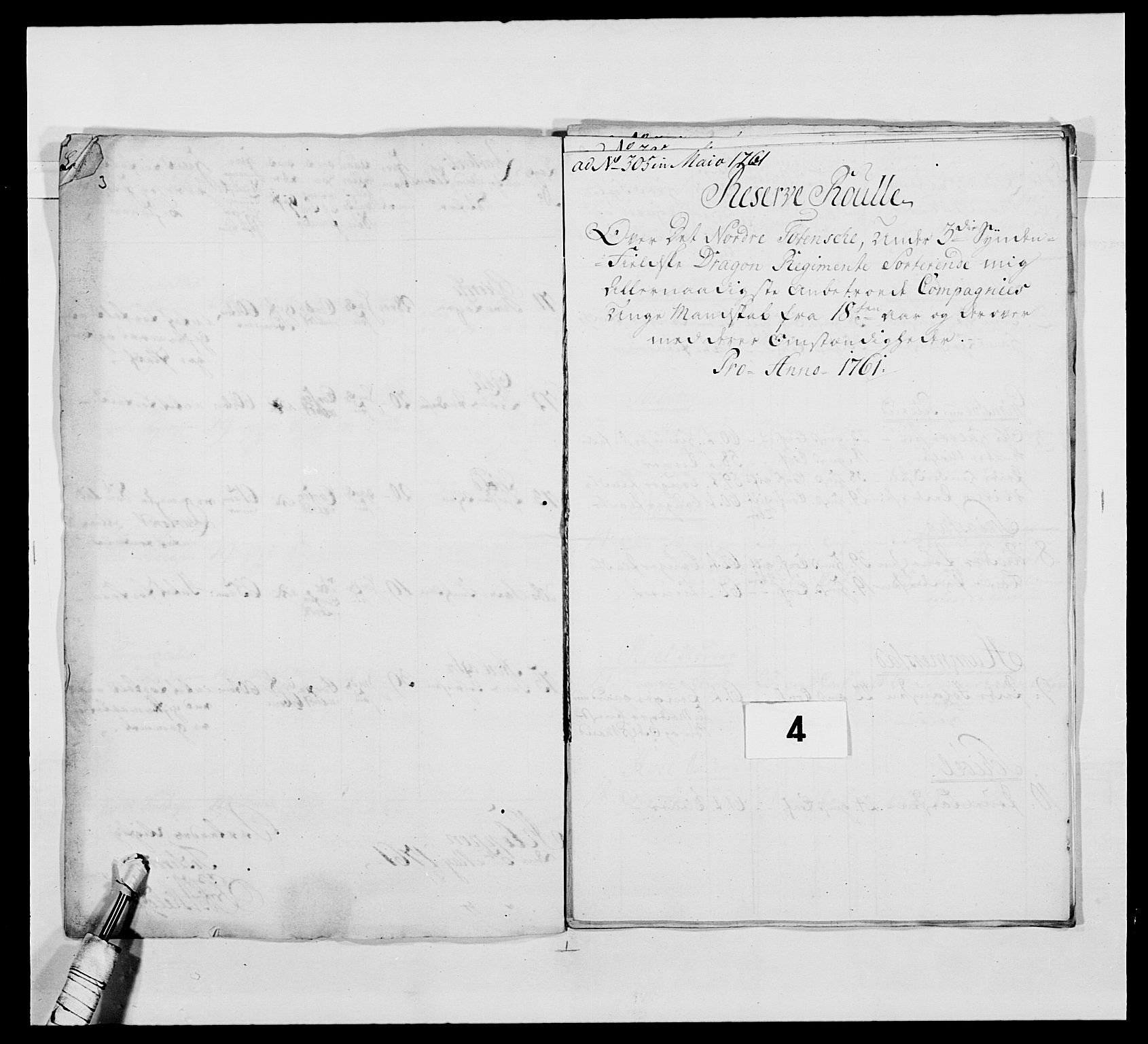 Kommanderende general (KG I) med Det norske krigsdirektorium, AV/RA-EA-5419/E/Ea/L0479b: 3. Sønnafjelske dragonregiment, 1761-1763, s. 27