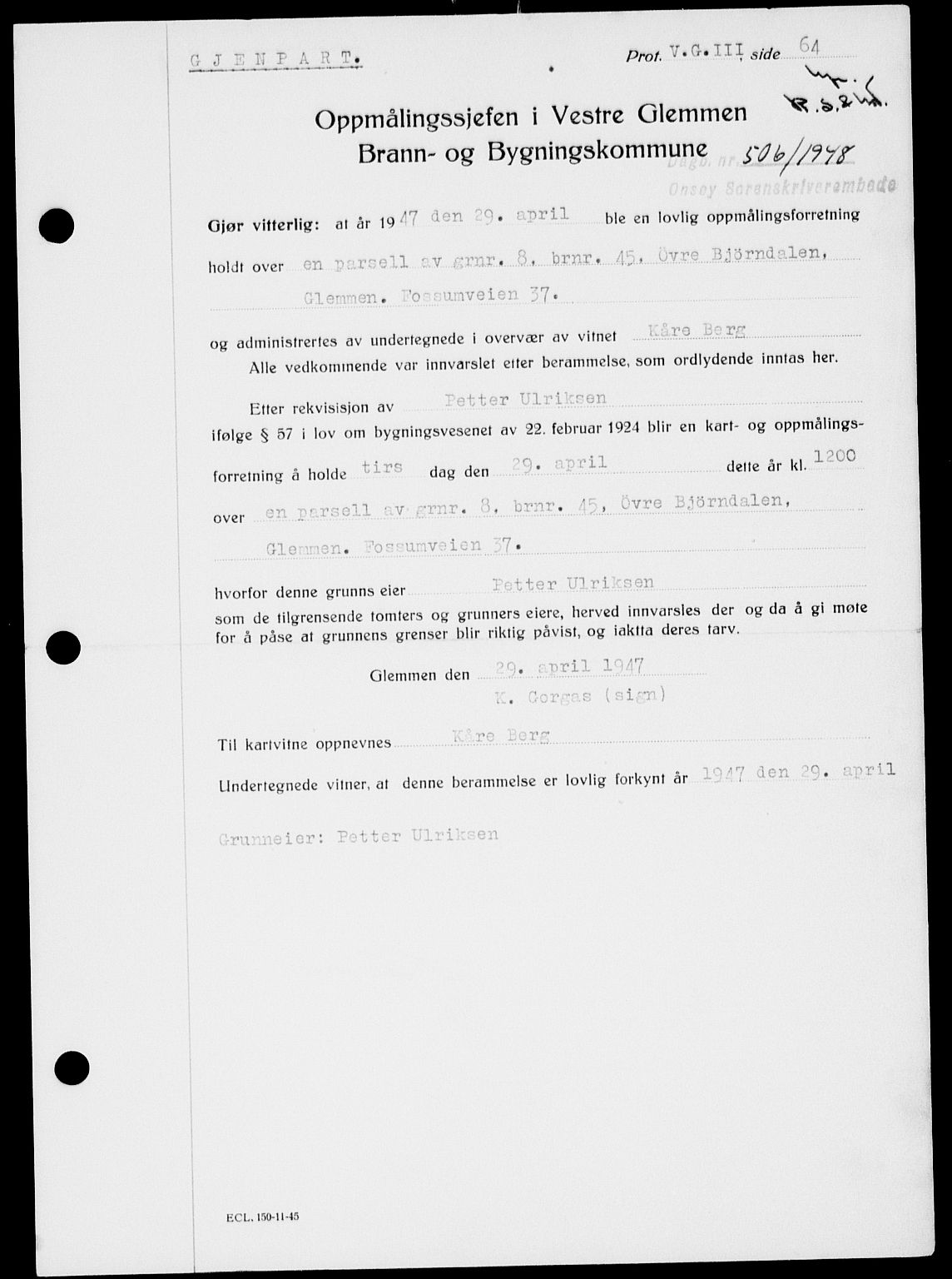 Onsøy sorenskriveri, SAO/A-10474/G/Ga/Gab/L0022: Pantebok nr. II A-22, 1947-1948, Dagboknr: 506/1948