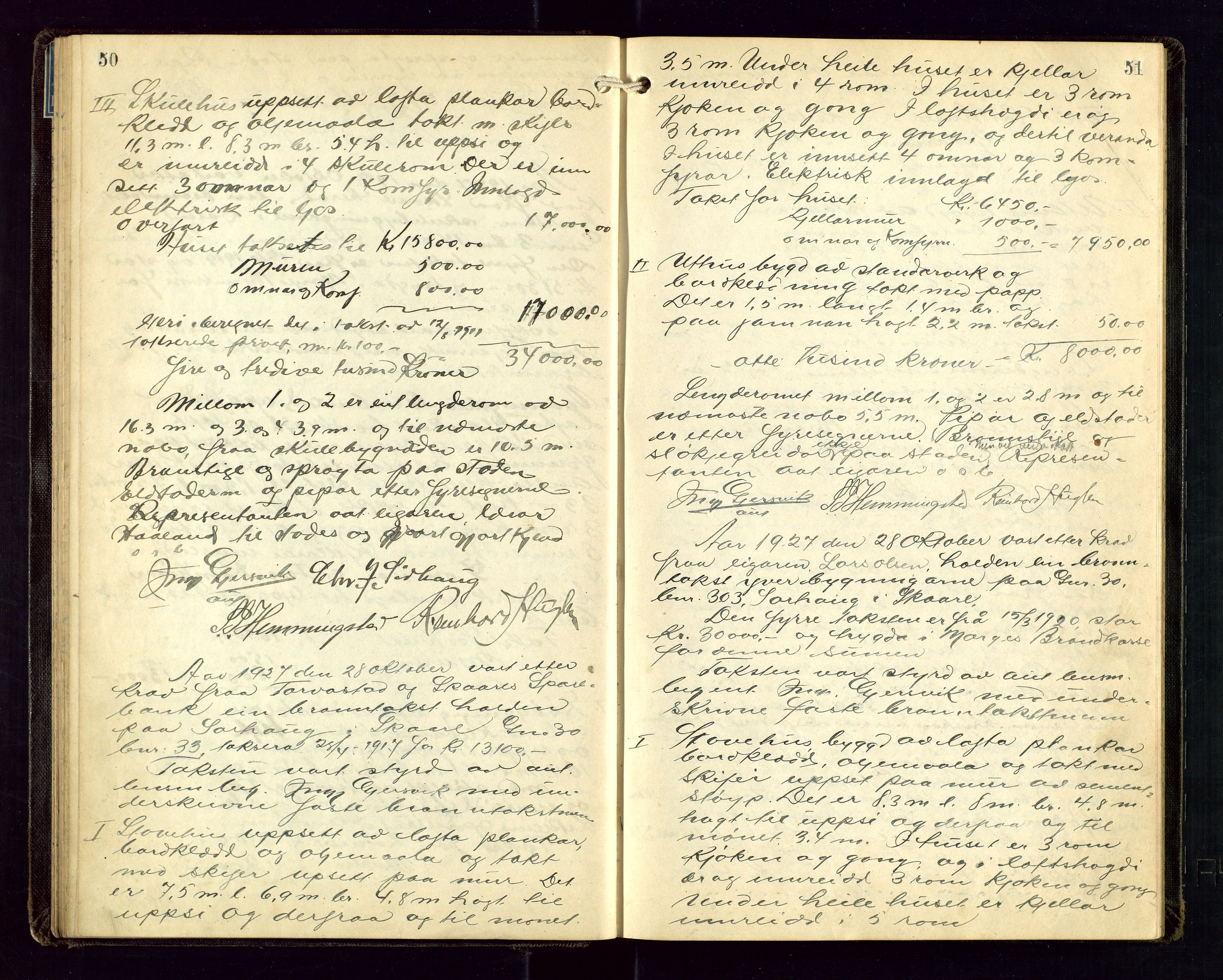 Torvestad lensmannskontor, AV/SAST-A-100307/1/Goa/L0004: "Brandtakstsprotokoll for lensmannen i Torvastad", 1925-1934, s. 50-51