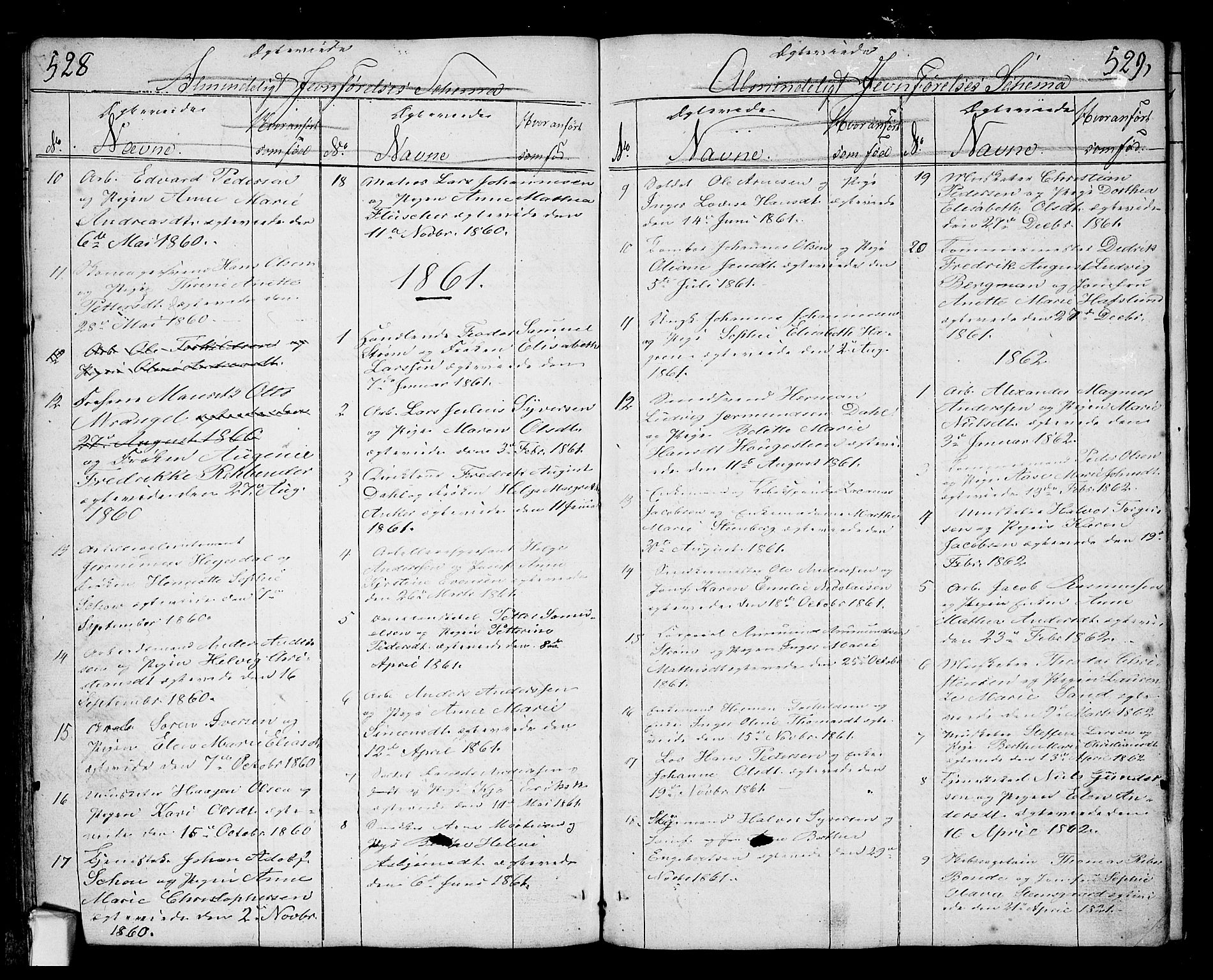 Fredrikstad prestekontor Kirkebøker, AV/SAO-A-11082/G/Ga/L0001: Klokkerbok nr. 1, 1824-1879, s. 528-529
