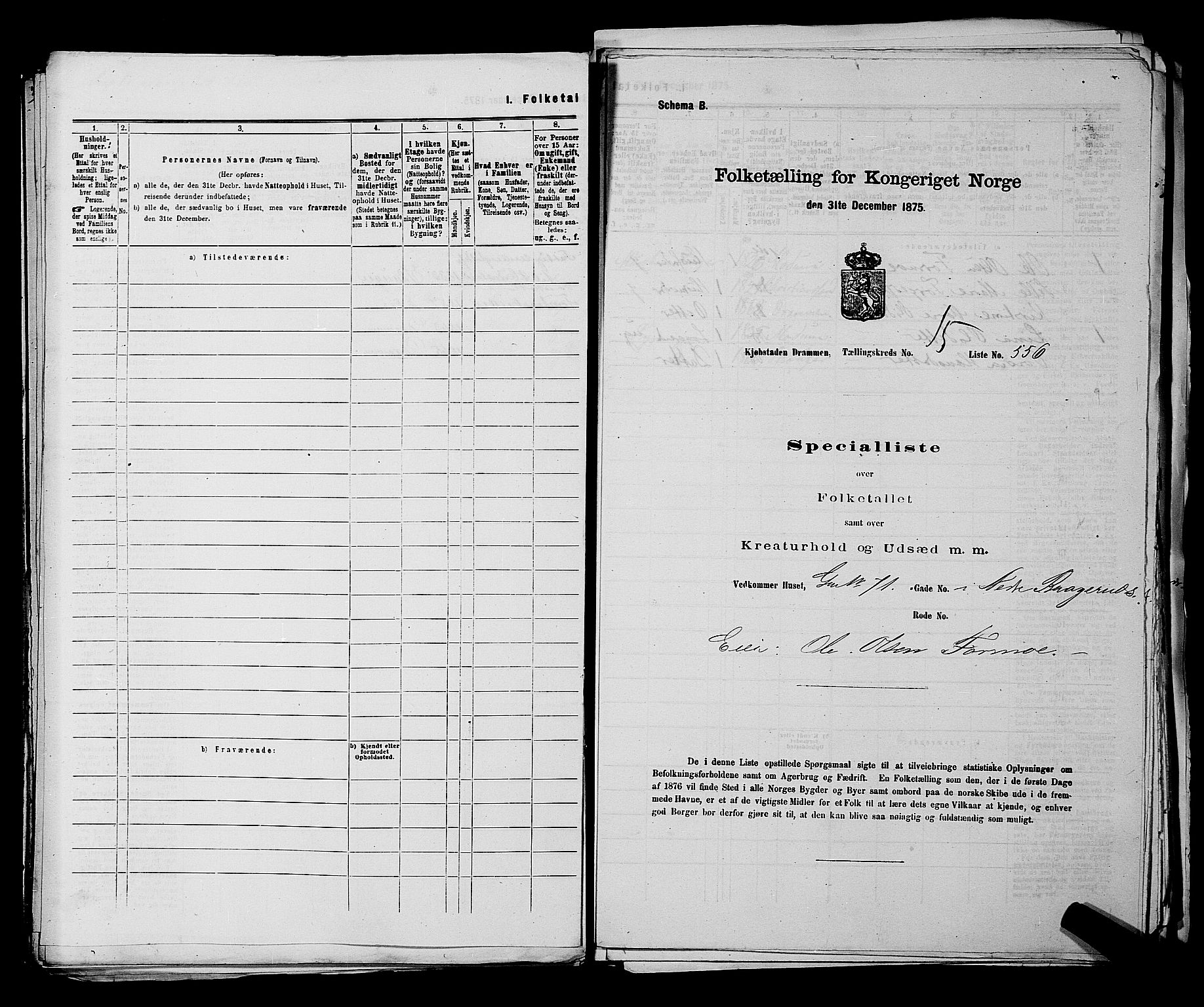 SAKO, Folketelling 1875 for 0602 Drammen kjøpstad, 1875, s. 1675