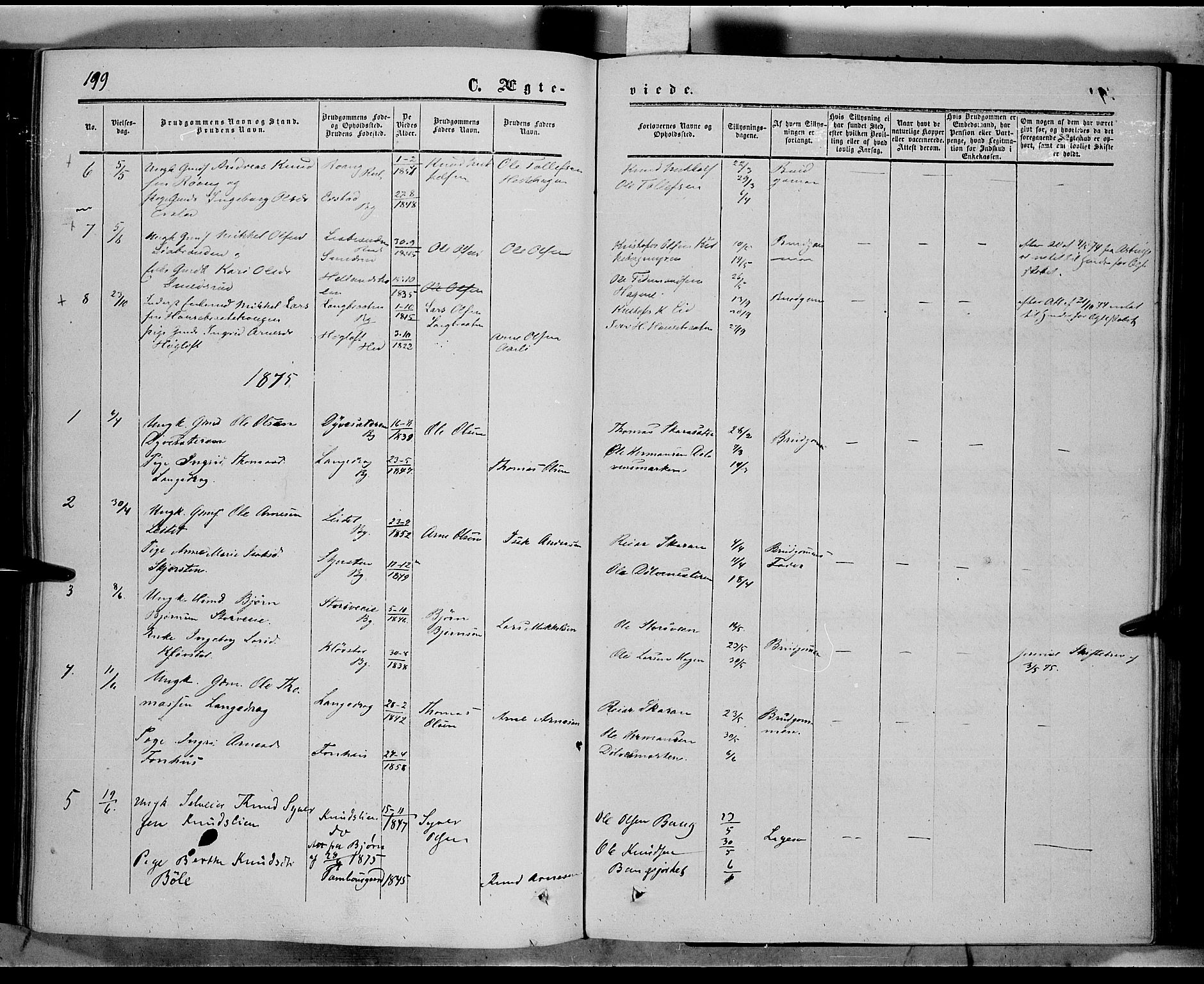 Sør-Aurdal prestekontor, AV/SAH-PREST-128/H/Ha/Haa/L0005: Ministerialbok nr. 5, 1849-1876, s. 199