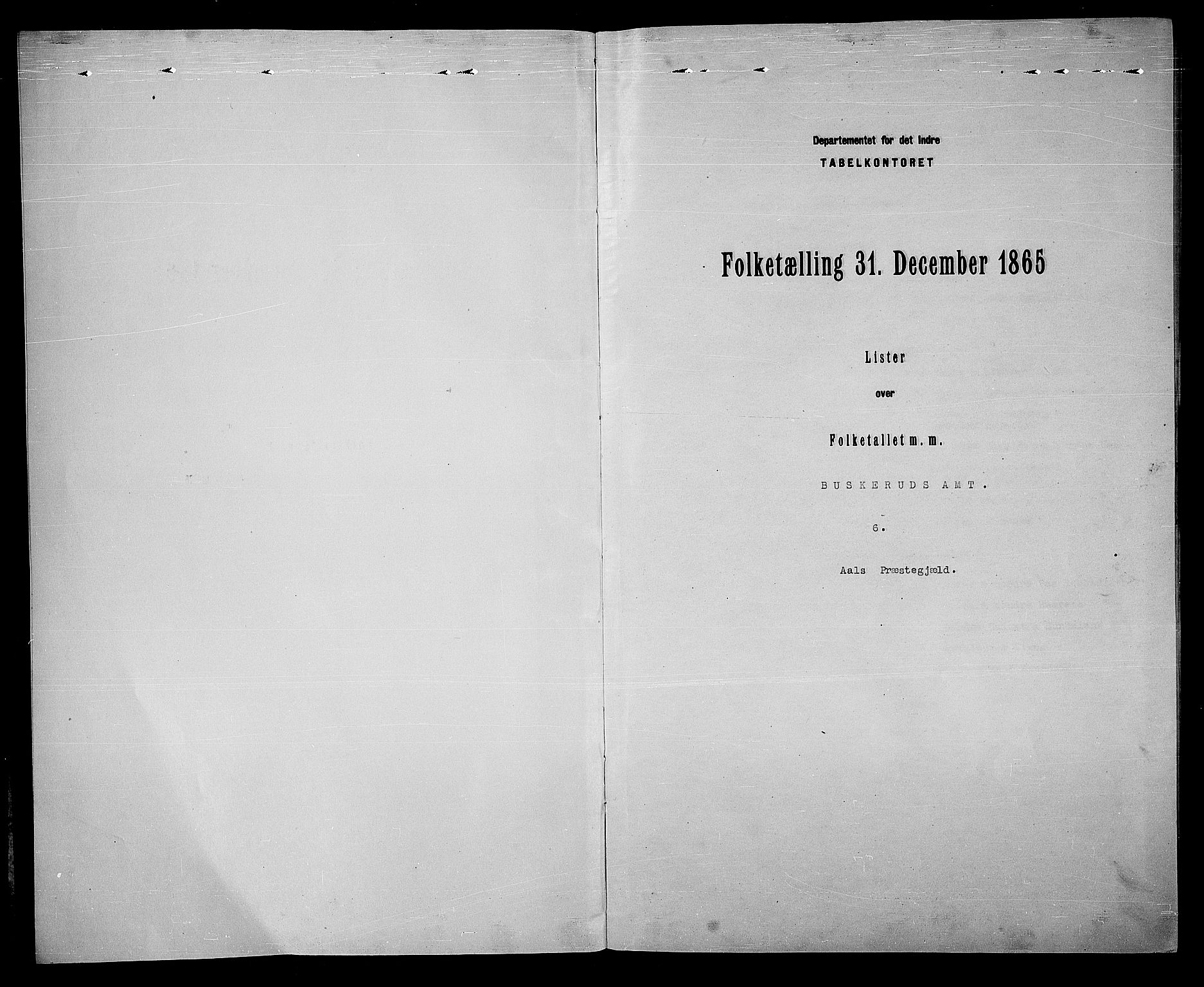 RA, Folketelling 1865 for 0619P Ål prestegjeld, 1865, s. 3