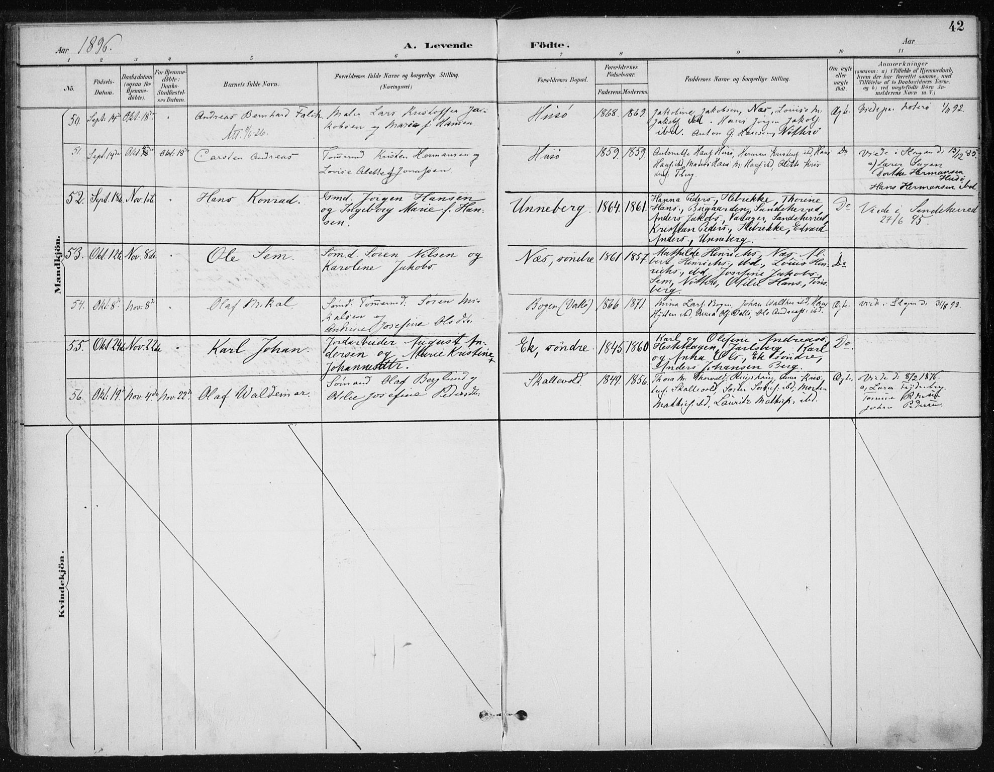 Sem kirkebøker, AV/SAKO-A-5/F/Fb/L0005: Ministerialbok nr. II 5, 1892-1904, s. 42