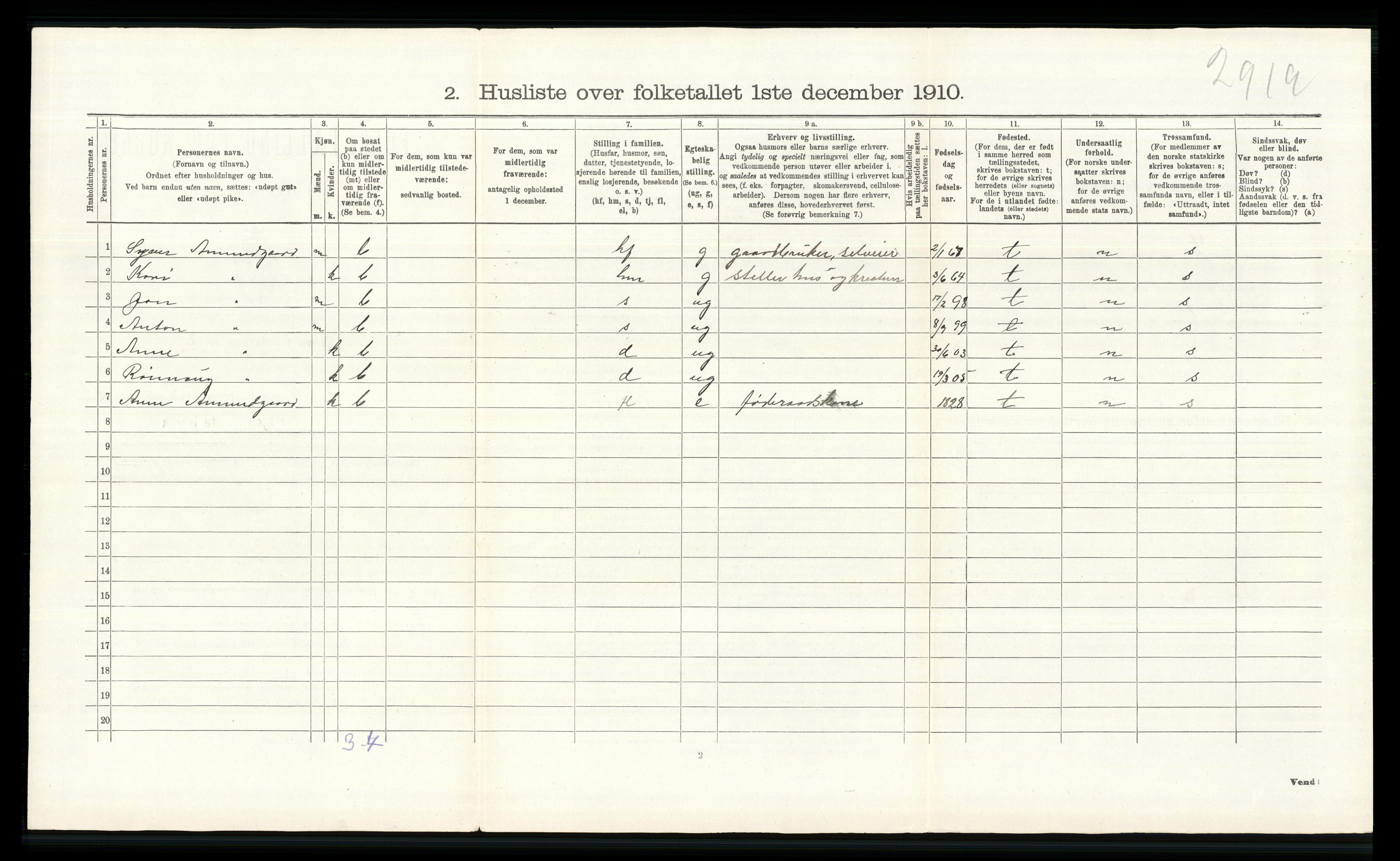 RA, Folketelling 1910 for 0515 Vågå herred, 1910, s. 638