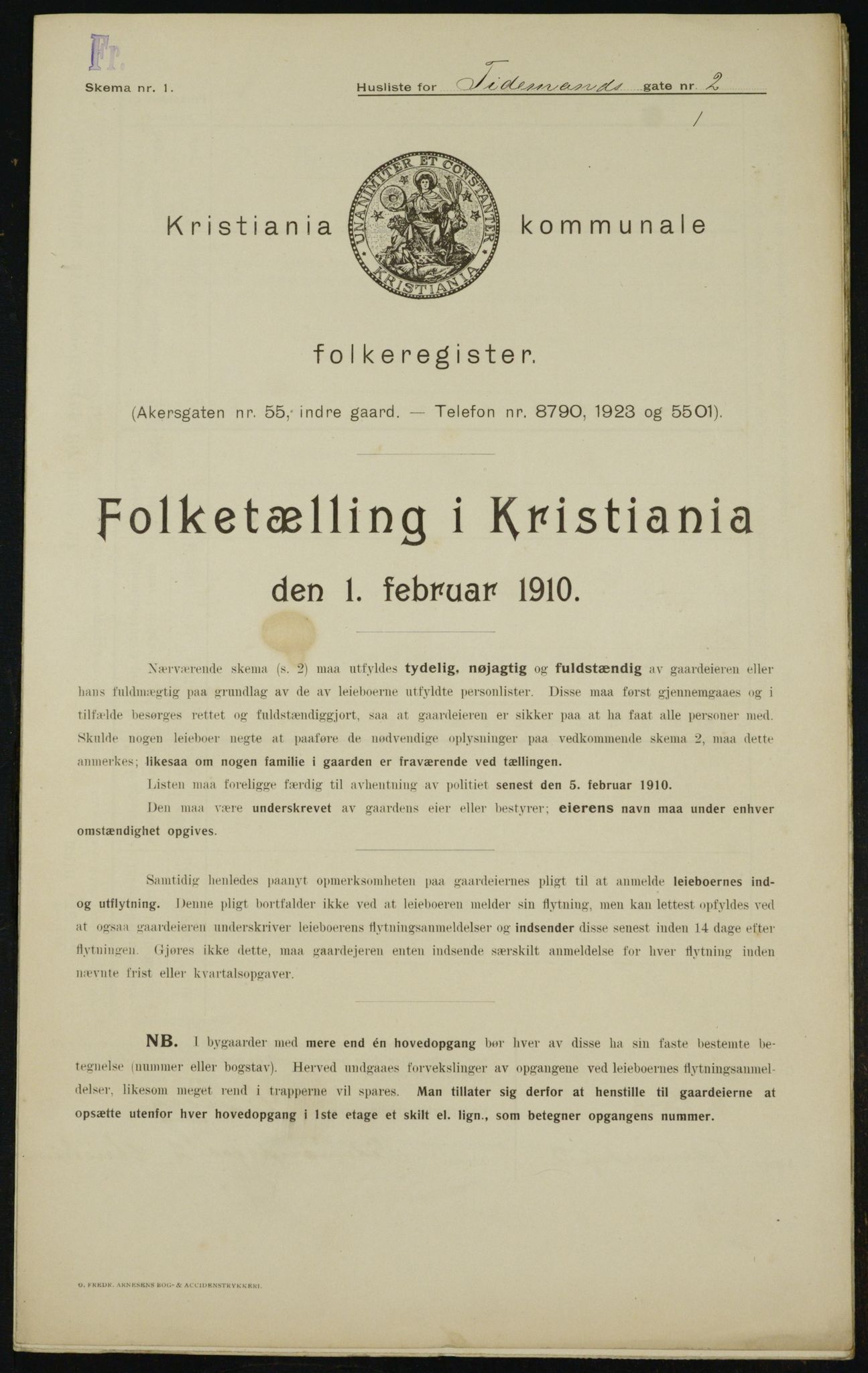 OBA, Kommunal folketelling 1.2.1910 for Kristiania, 1910, s. 105689