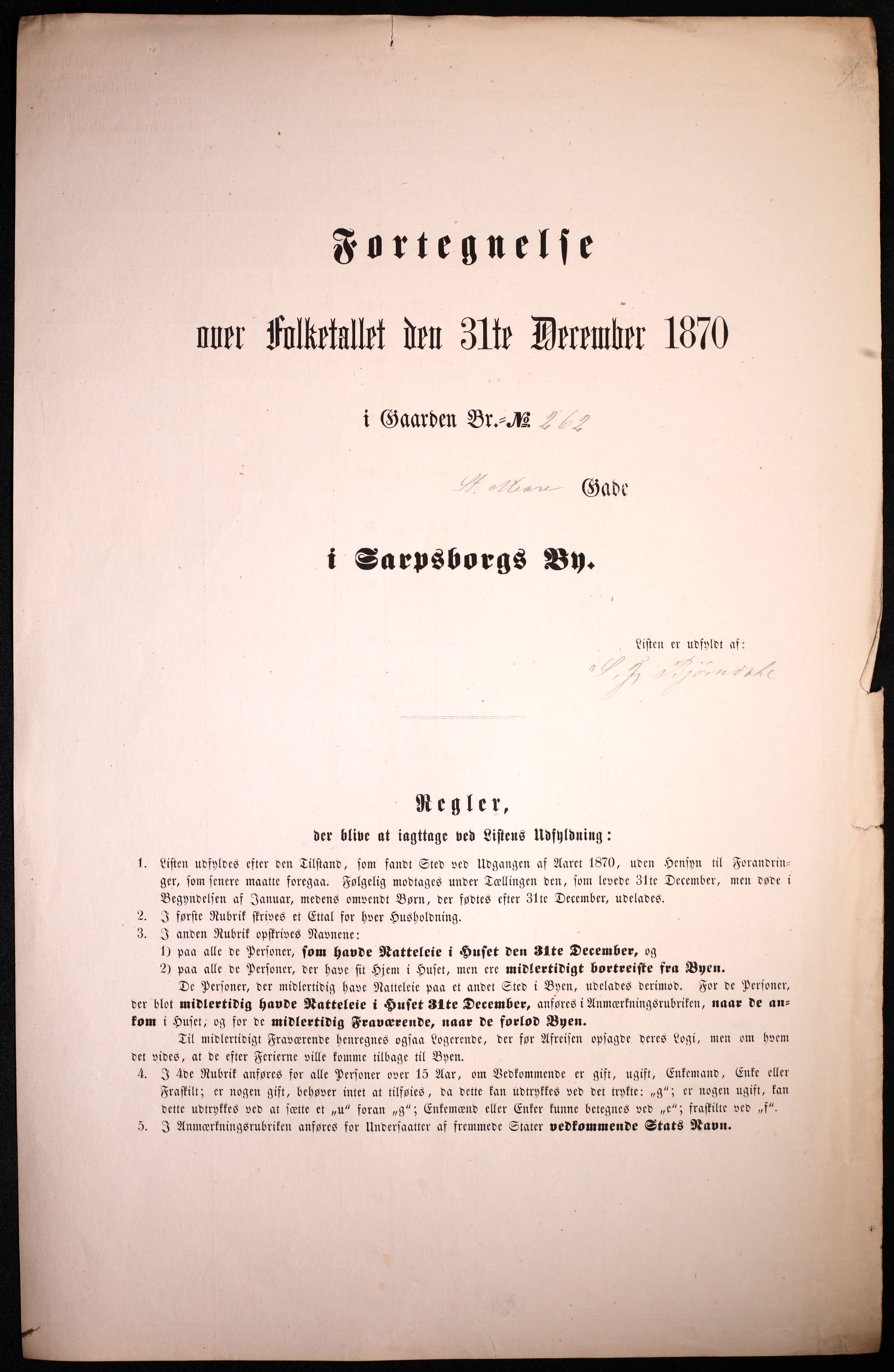 RA, Folketelling 1870 for 0102 Sarpsborg kjøpstad, 1870, s. 93