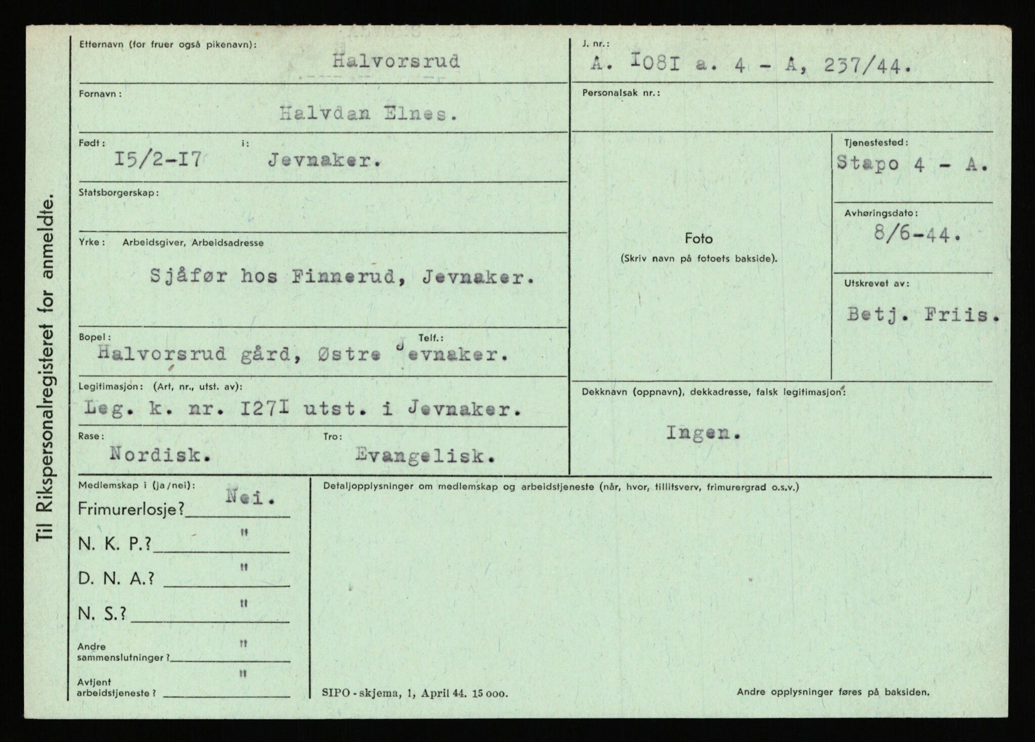 Statspolitiet - Hovedkontoret / Osloavdelingen, AV/RA-S-1329/C/Ca/L0005: Furali - Hamula, 1943-1945, s. 4739