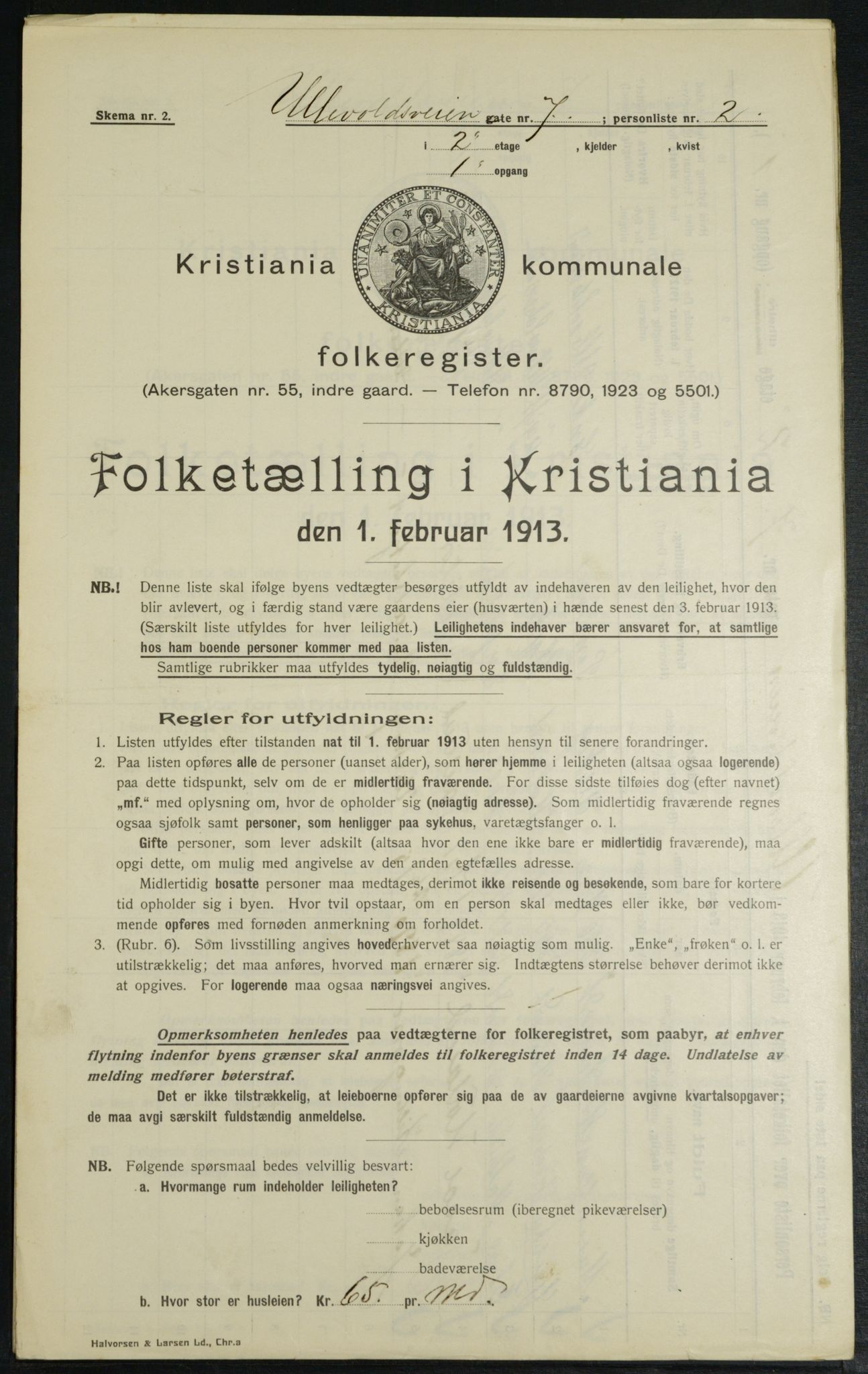 OBA, Kommunal folketelling 1.2.1913 for Kristiania, 1913, s. 118861