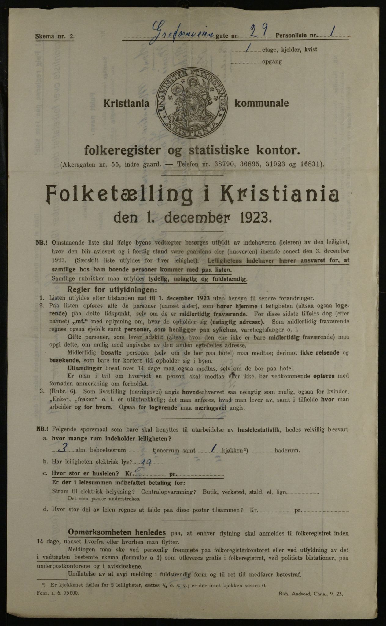 OBA, Kommunal folketelling 1.12.1923 for Kristiania, 1923, s. 33579