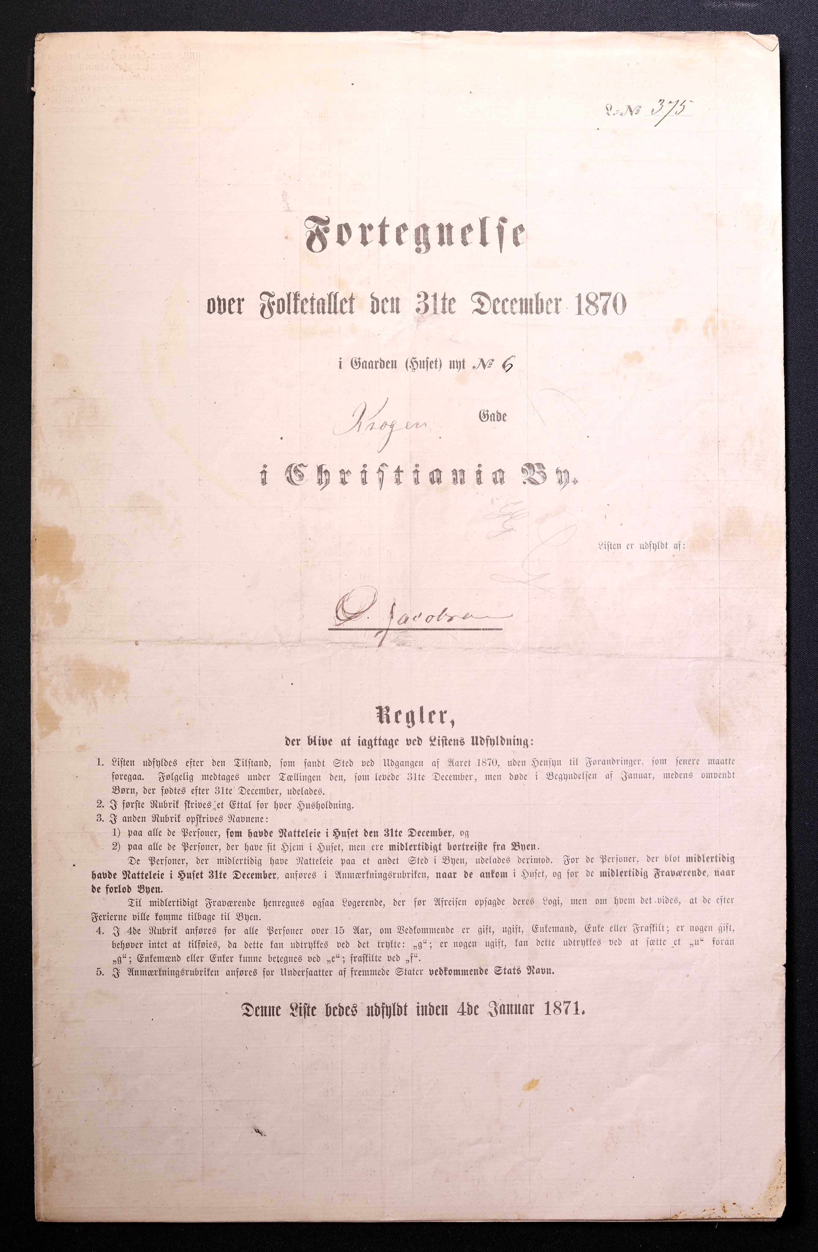 RA, Folketelling 1870 for 0301 Kristiania kjøpstad, 1870, s. 1711