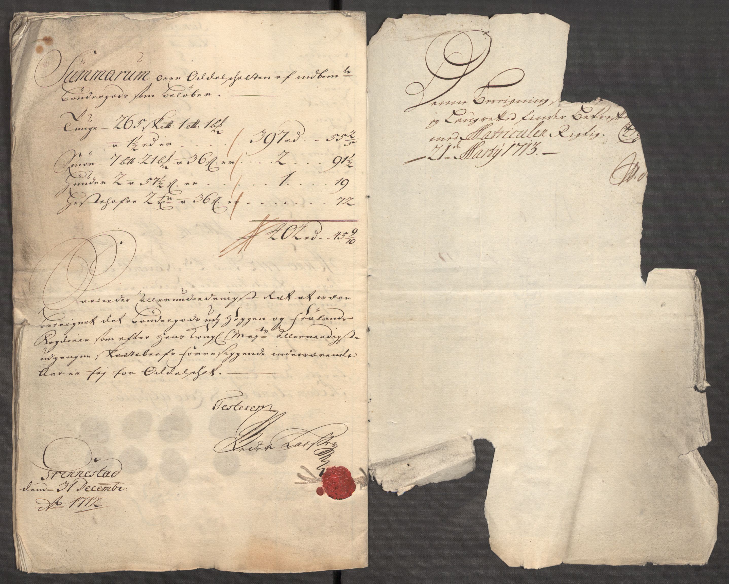 Rentekammeret inntil 1814, Reviderte regnskaper, Fogderegnskap, AV/RA-EA-4092/R07/L0305: Fogderegnskap Rakkestad, Heggen og Frøland, 1712, s. 452