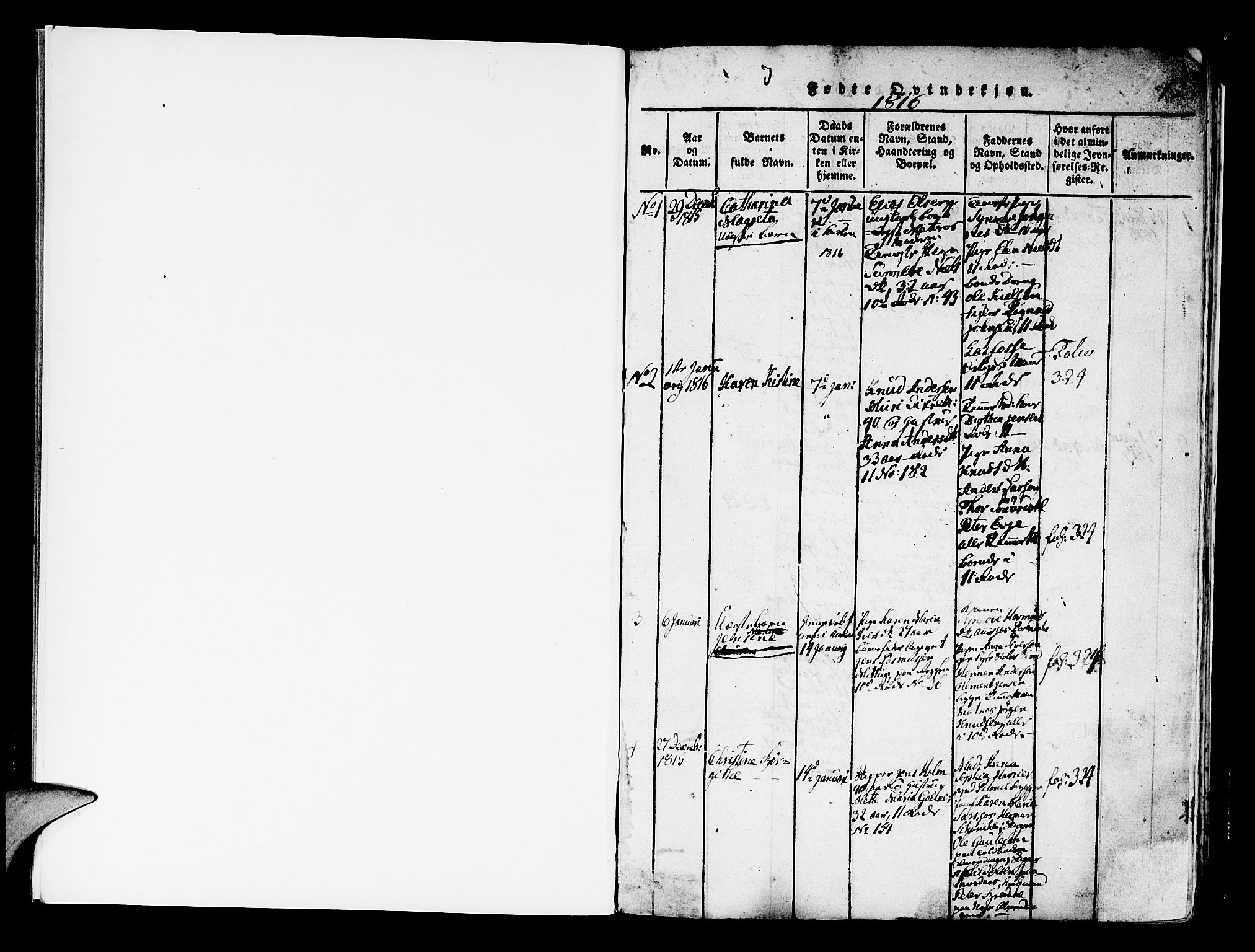 Domkirken sokneprestembete, AV/SAB-A-74801/H/Haa/L0010: Ministerialbok nr. A 10, 1816-1821, s. 1