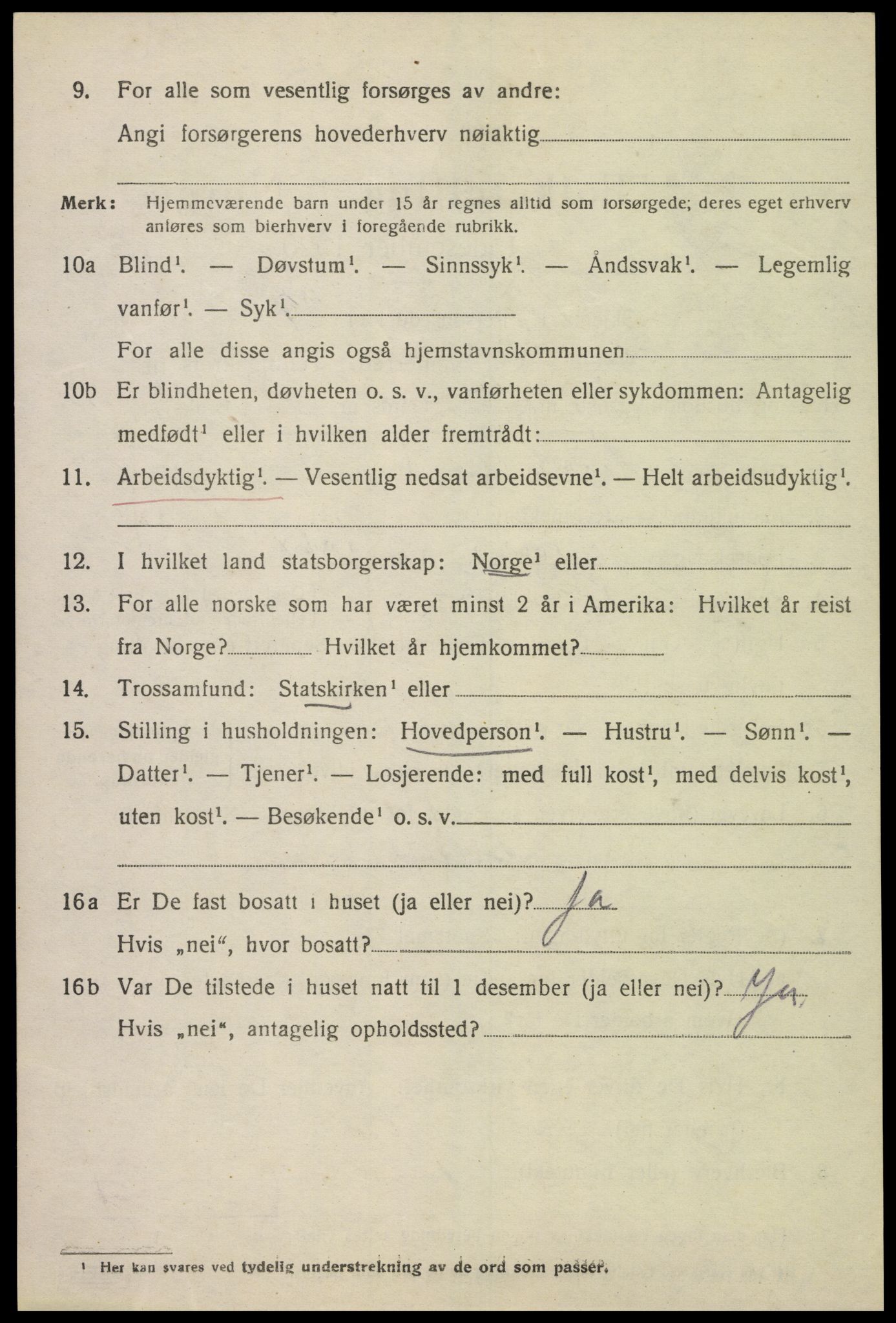 SAK, Folketelling 1920 for 1026 Åseral herred, 1920, s. 1991