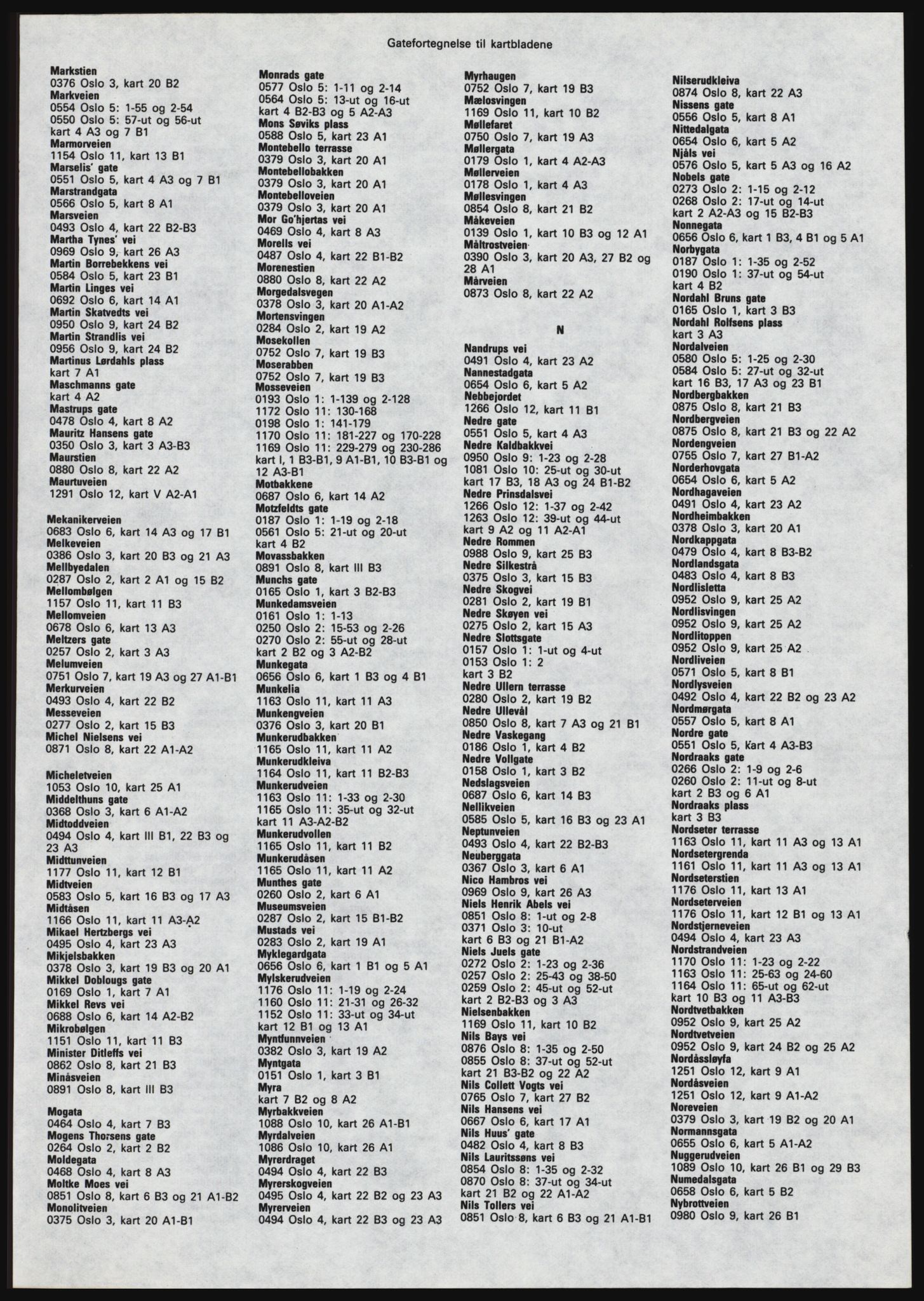 Kristiania/Oslo adressebok, PUBL/-, 1984-1985