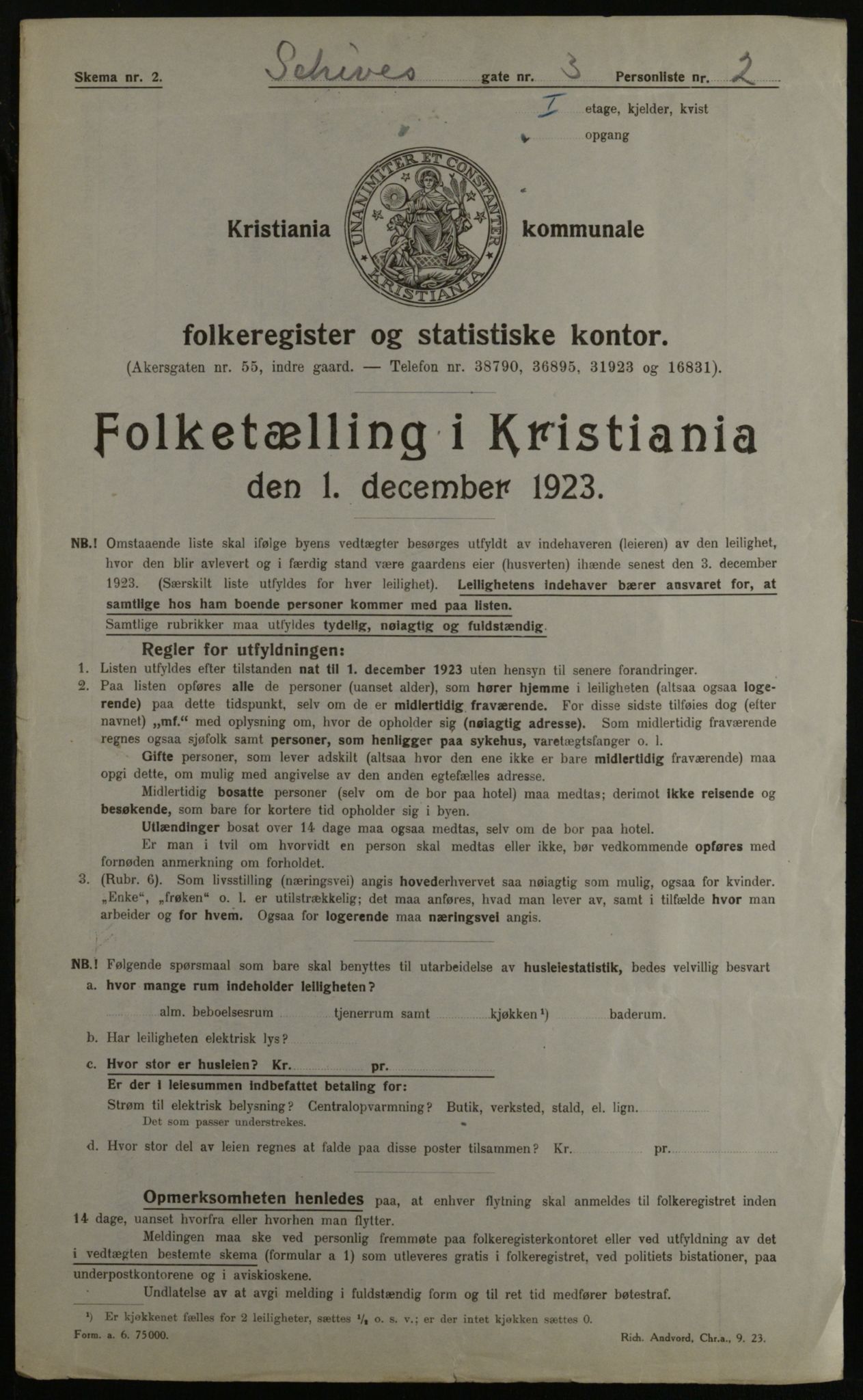 OBA, Kommunal folketelling 1.12.1923 for Kristiania, 1923, s. 99360