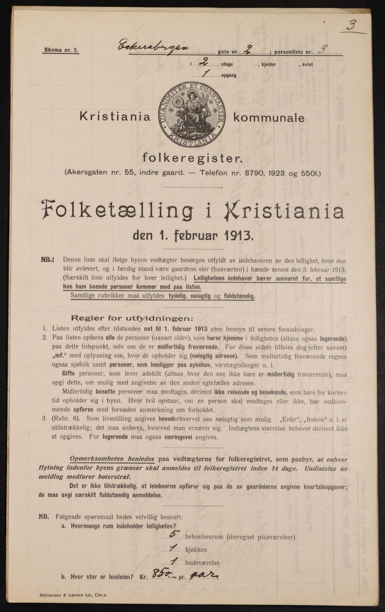 OBA, Kommunal folketelling 1.2.1913 for Kristiania, 1913, s. 18265