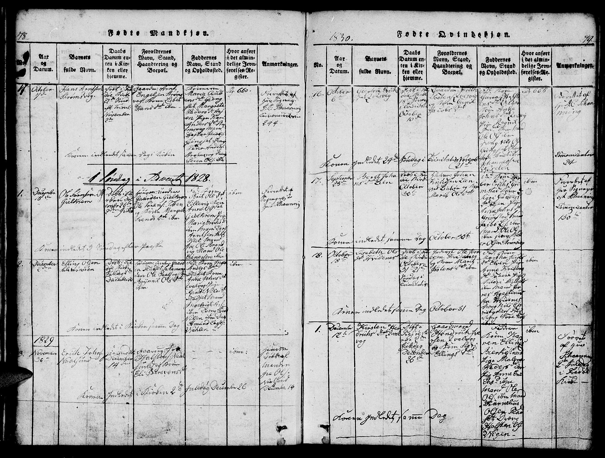 Ministerialprotokoller, klokkerbøker og fødselsregistre - Møre og Romsdal, SAT/A-1454/573/L0873: Klokkerbok nr. 573C01, 1819-1834, s. 78-79