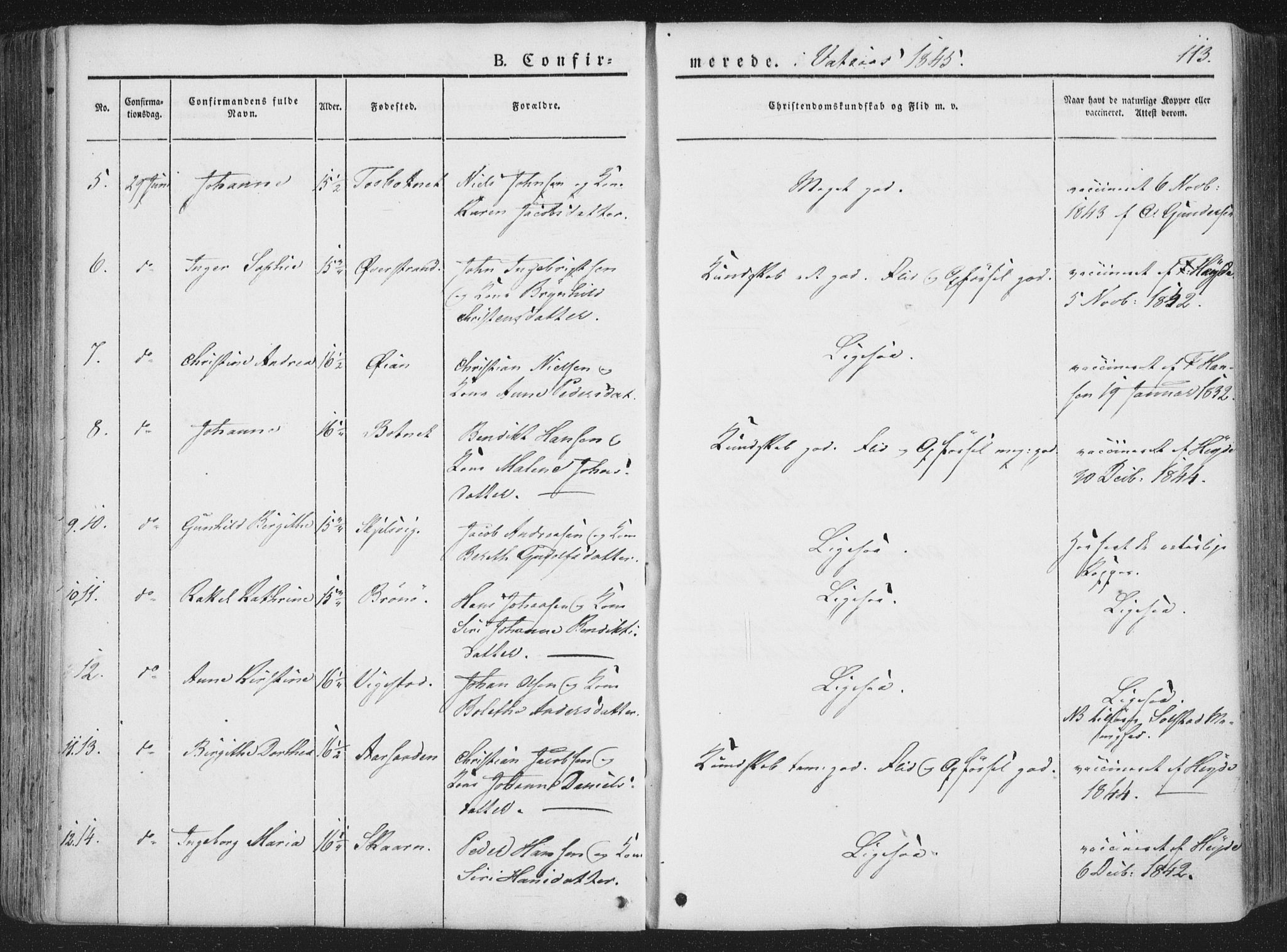 Ministerialprotokoller, klokkerbøker og fødselsregistre - Nordland, AV/SAT-A-1459/810/L0144: Ministerialbok nr. 810A07 /1, 1841-1862, s. 113