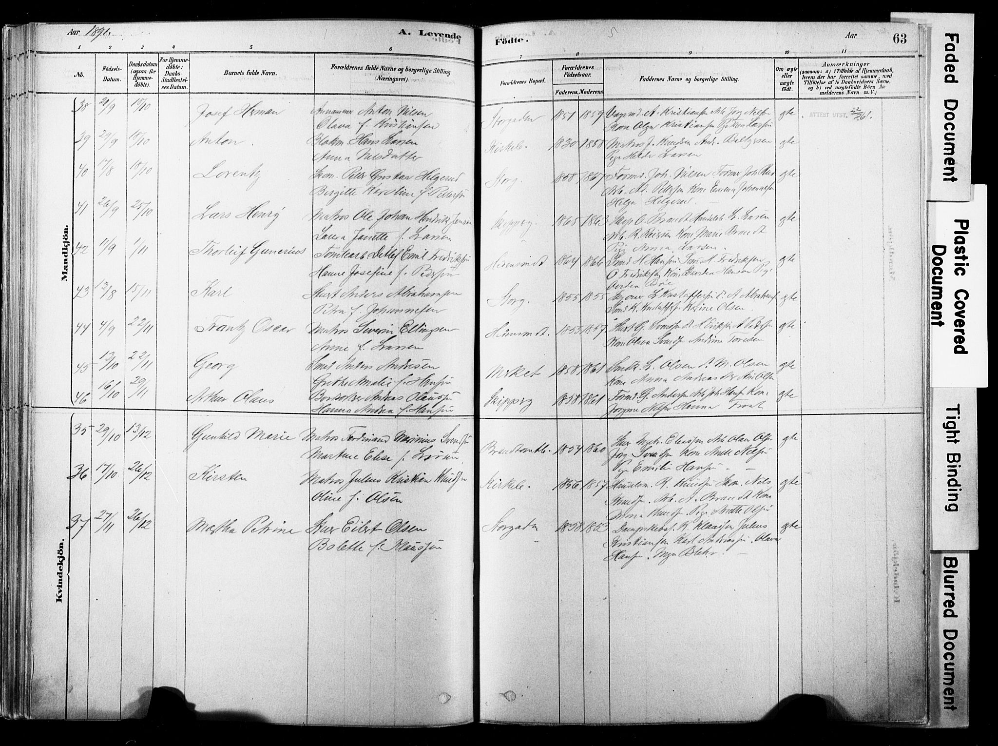 Strømsø kirkebøker, AV/SAKO-A-246/F/Fb/L0006: Ministerialbok nr. II 6, 1879-1910, s. 63
