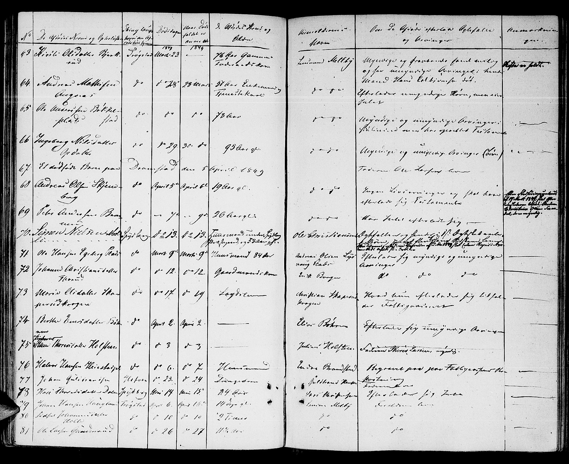 Heggen og Frøland sorenskriveri I, SAO/A-11556/H/Ha/Haa/L0001: Dødsanmeldelsesprotokoll, 1838-1862