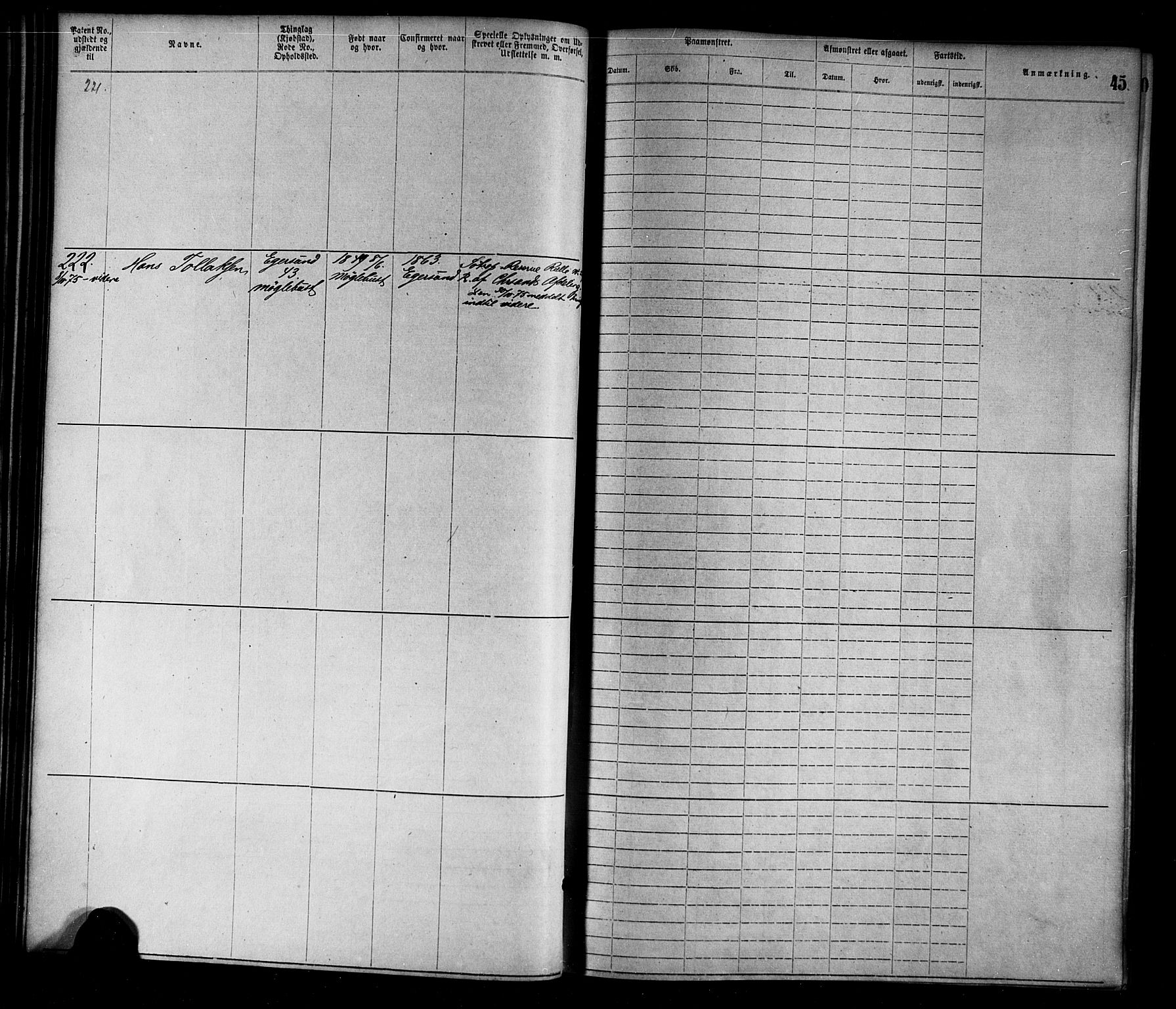 Egersund mønstringskrets, SAK/2031-0019/F/Fa/L0001: Annotasjonsrulle nr 1-1440 med register, O-1, 1869-1895, s. 60