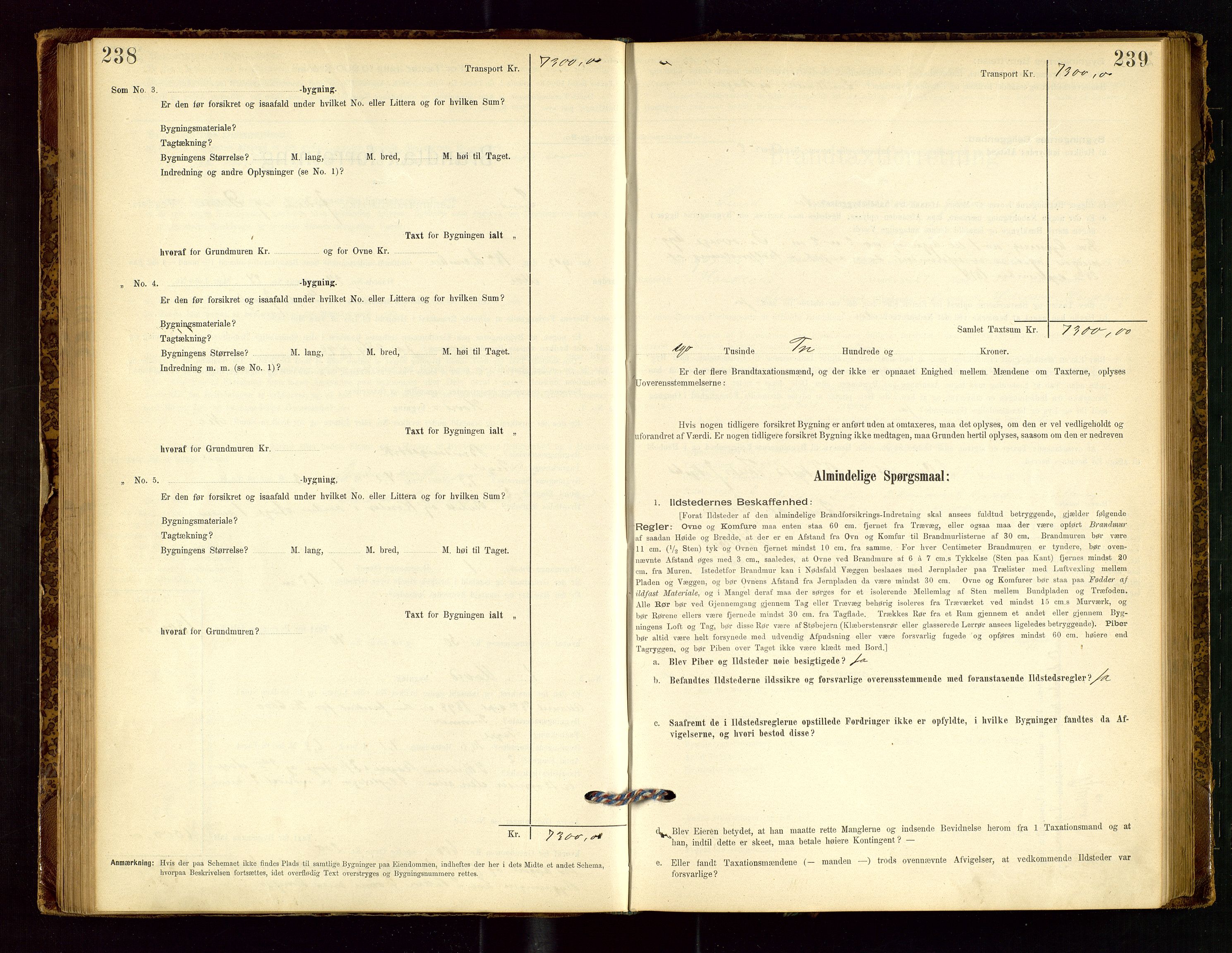 Lund lensmannskontor, AV/SAST-A-100303/Gob/L0001: "Brandtakstprotokol", 1894-1907, s. 238-239