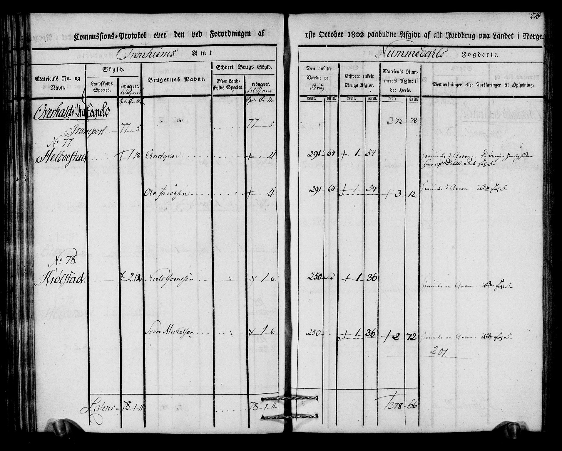 Rentekammeret inntil 1814, Realistisk ordnet avdeling, RA/EA-4070/N/Ne/Nea/L0154: Namdalen fogderi. Kommisjonsprotokoll, 1803, s. 217