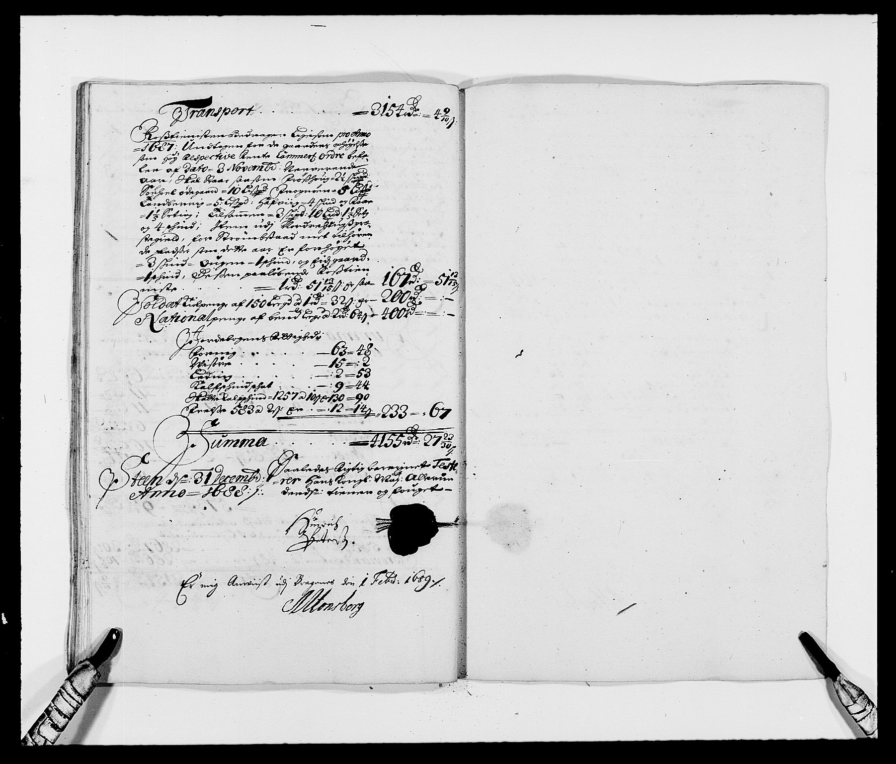 Rentekammeret inntil 1814, Reviderte regnskaper, Fogderegnskap, RA/EA-4092/R21/L1447: Fogderegnskap Ringerike og Hallingdal, 1687-1689, s. 160
